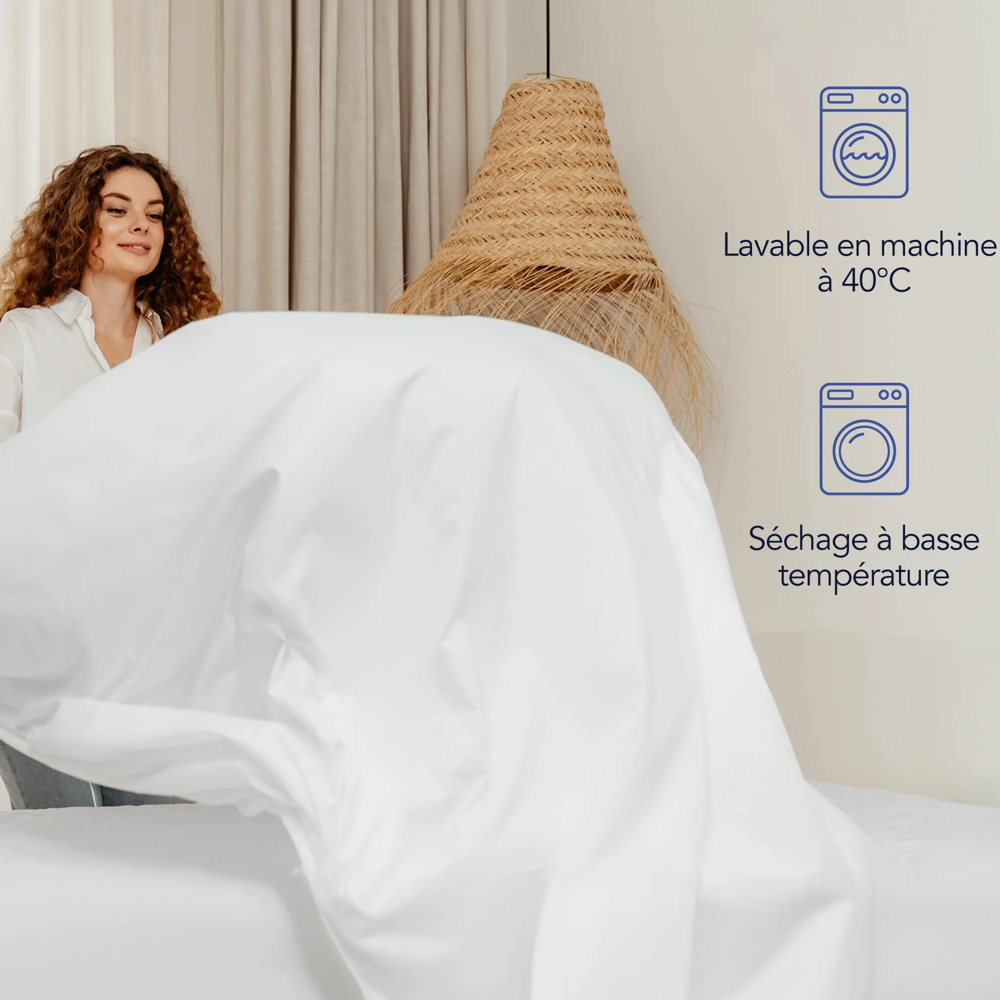 Dreamzie Drap Housse 160x200 Bonnet 35 cm Microfibre Ultra Douce Matelas Épais Oeko-Tex Beige