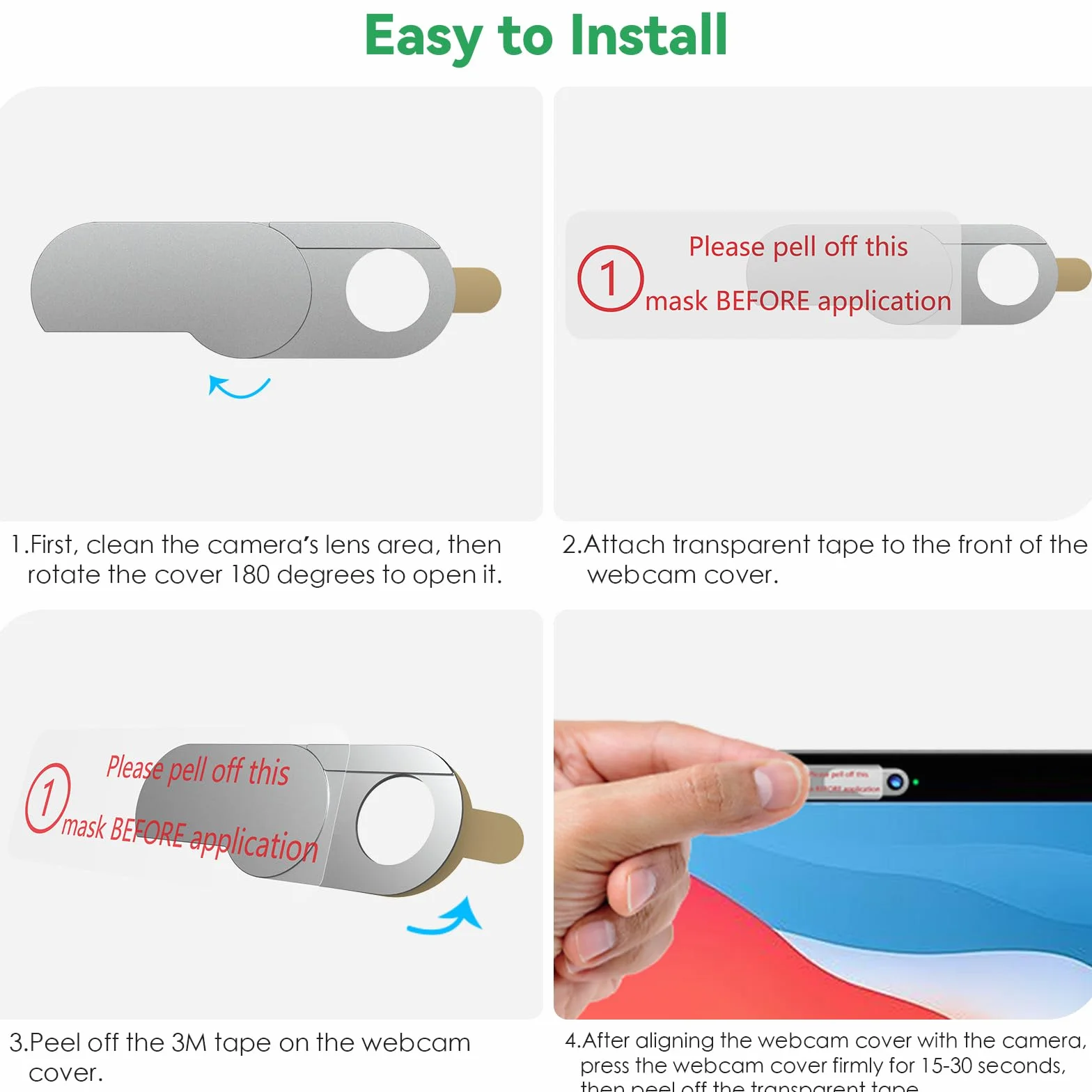 CloudValley Upgrade Webcam Cover Slide [2-pak], srebrny
