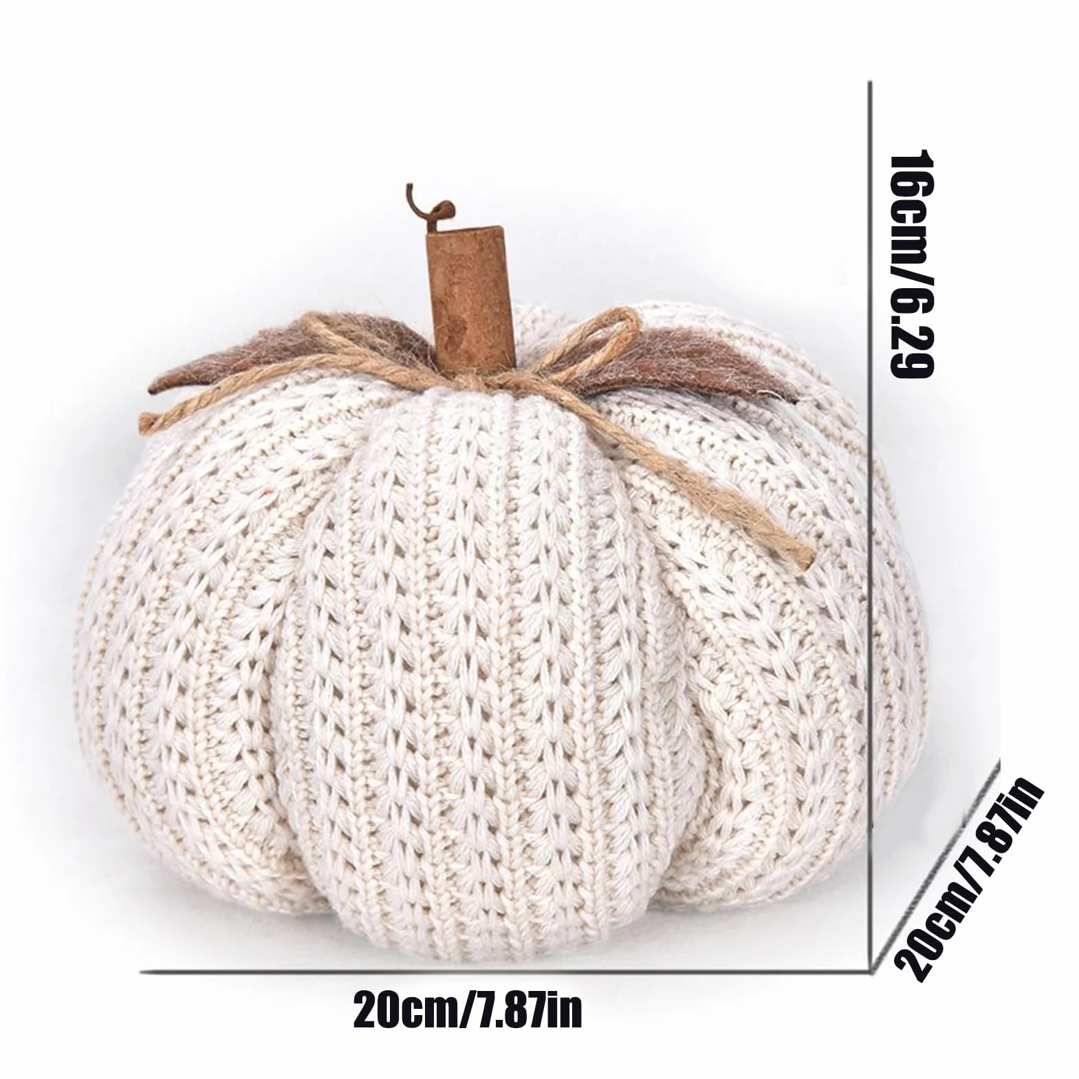 Citrouilles Tricotées Décoratives Faites Main, Décorations d'Automne Crochet, Légumes Artificiels pour Festival des Récoltes