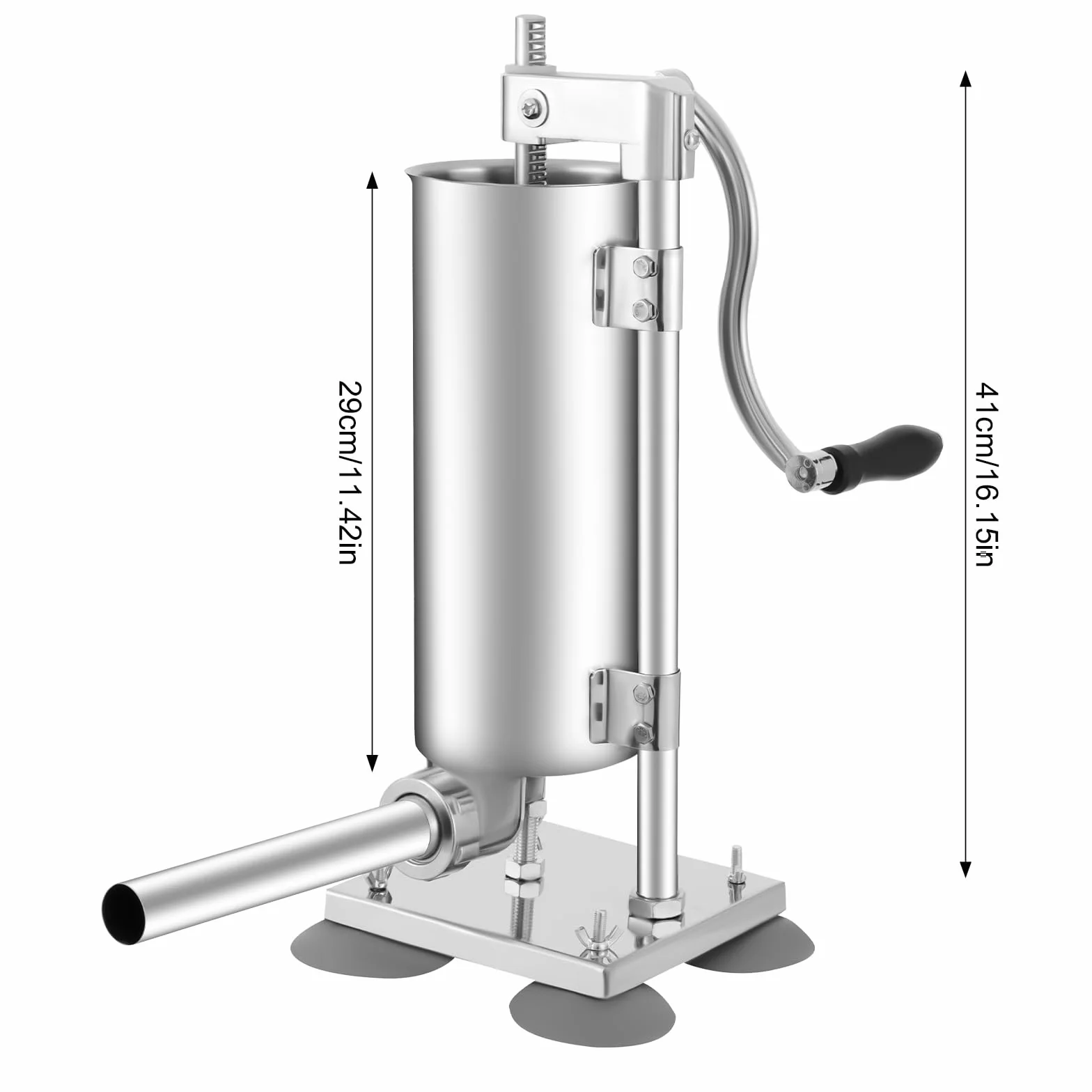 Poussoir à Saucisse Manuelle 3L Machine à Saucisse Verticale Acier Inoxydable