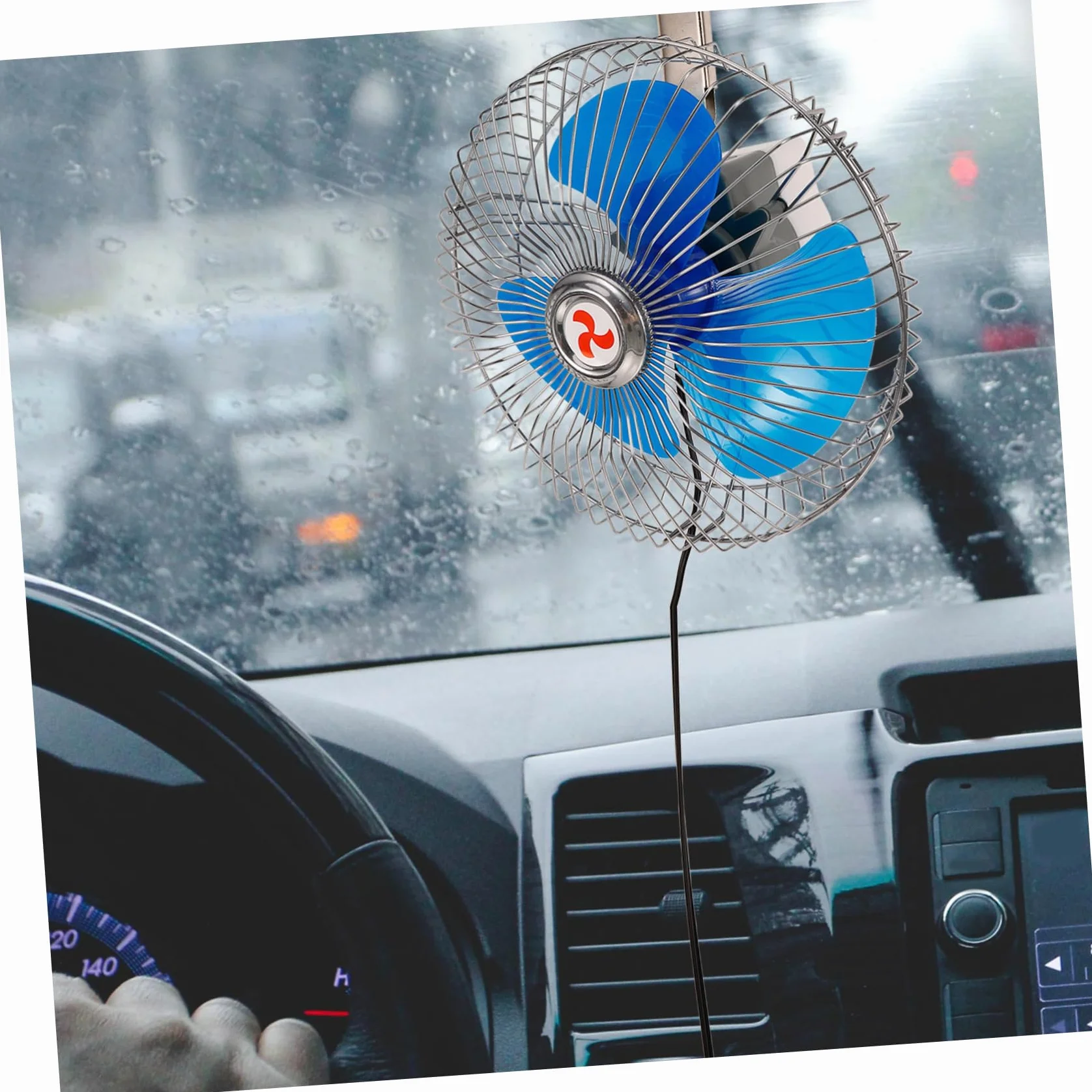 OSALADI Mini Fan Car - 12v Elektryczny Wentylator Chłodzący Do Samochodu Ciężarówki Autobusu Z Mocowaniem Zaciskowym I Funkcją Oscylacyjną