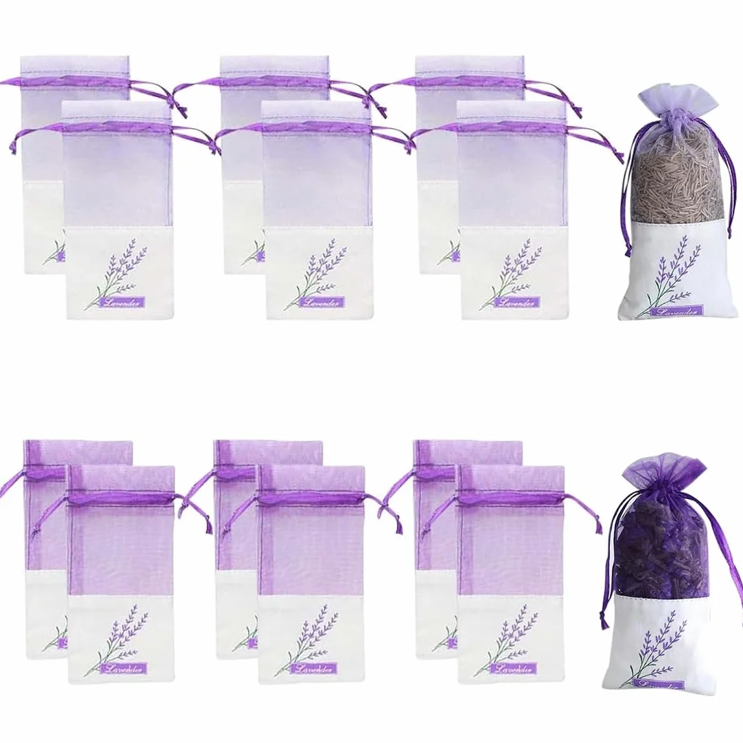 Sachet Tissu Pochettes Parfumés pour Lavande en Vrac, 12 Pièces, Sac Vide