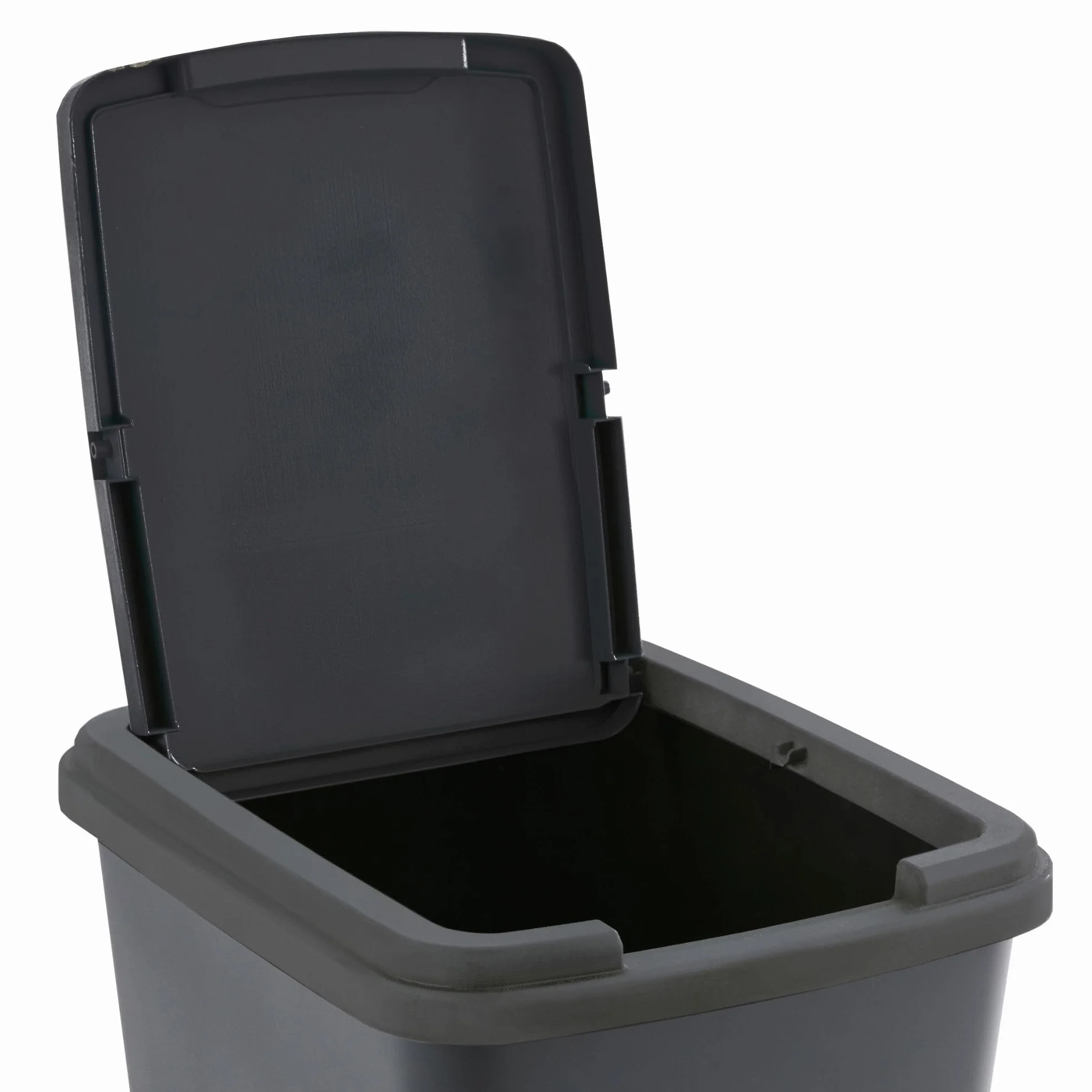 SUNDIS poubelle de tri sélectif 50 L rectangulaire en plastique recyclé couvercle à bascule ou fixe