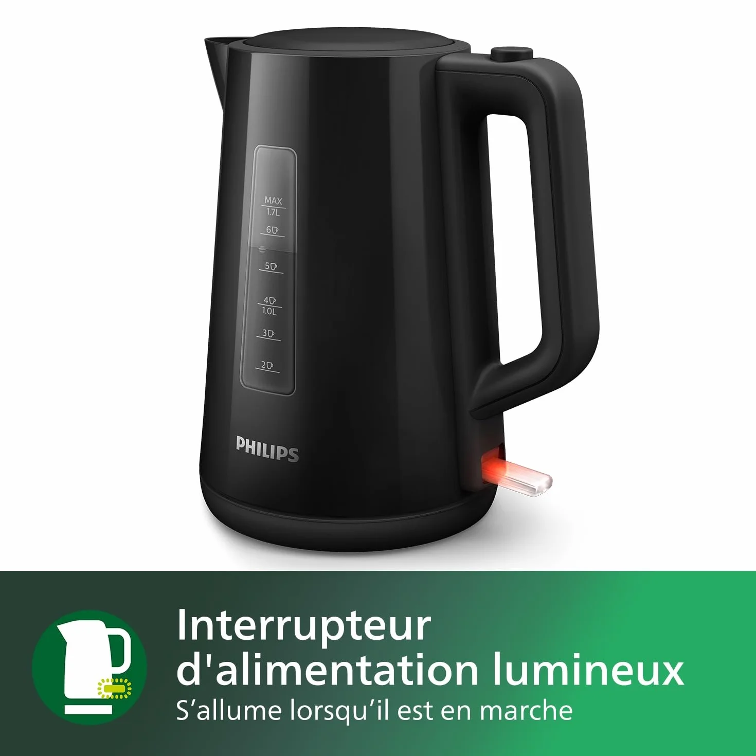 Philips Series 3000 Bouilloire 1,7 l HD9318/20 Noir