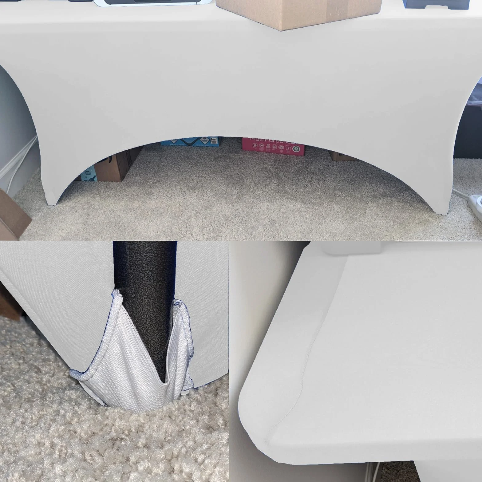 Lot de 2 nappes élastiquées lavables et extensibles pour banquets, mariages et fêtes 183 x 76 x 76 cm - Blanc