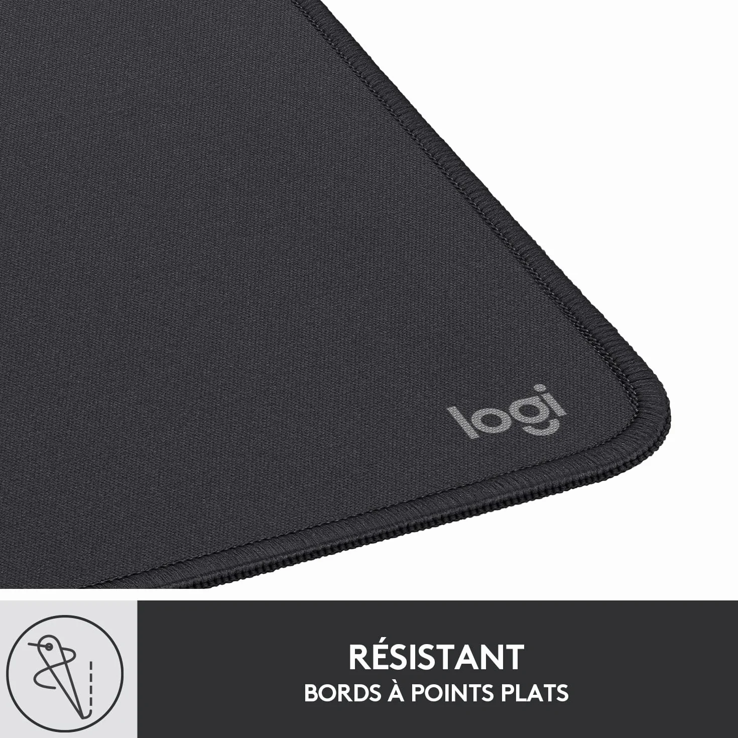 Logitech Studio Series Mouse Pad Gris Tapis de Souris Antidérapant Résistant aux Éclaboussures