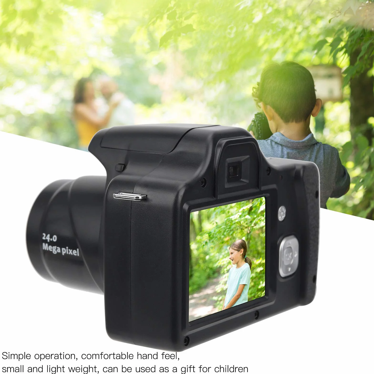 Cyfrowa Lustrzanka, 3,0-calowy Ekran LCD, 18-krotny Zoom Lustrzanka HD z Wbudowaną Lampą Błyskową, Przenośna Cyfrowa Kamera o Długiej Ogniskowej do(Wersja standardowa + obiektyw szerokokątny)
