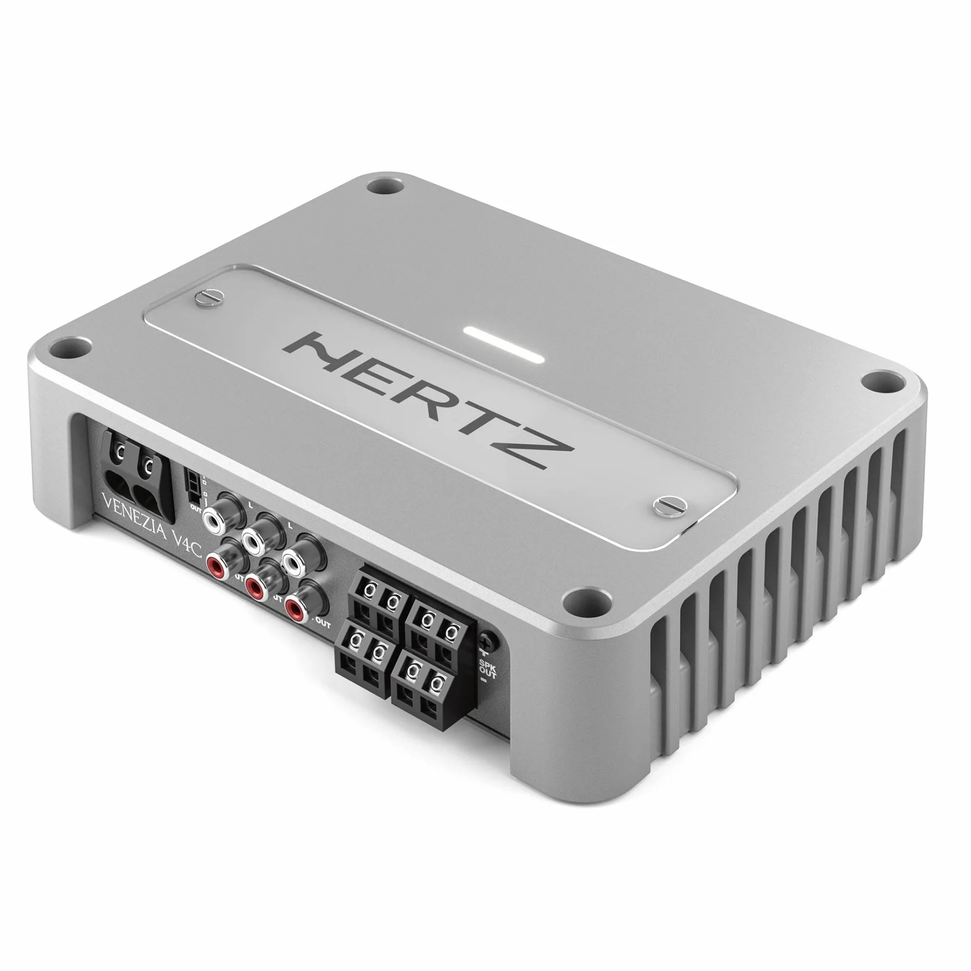 Hertz Venezia V4C Marine 4/3/2-kanałowy wzmacniacz morski, klasa D, całkowita moc 1520 W (RMS 760W), wodoszczelna konstrukcja IPX2 do łodzi i ekstremalnych warunków