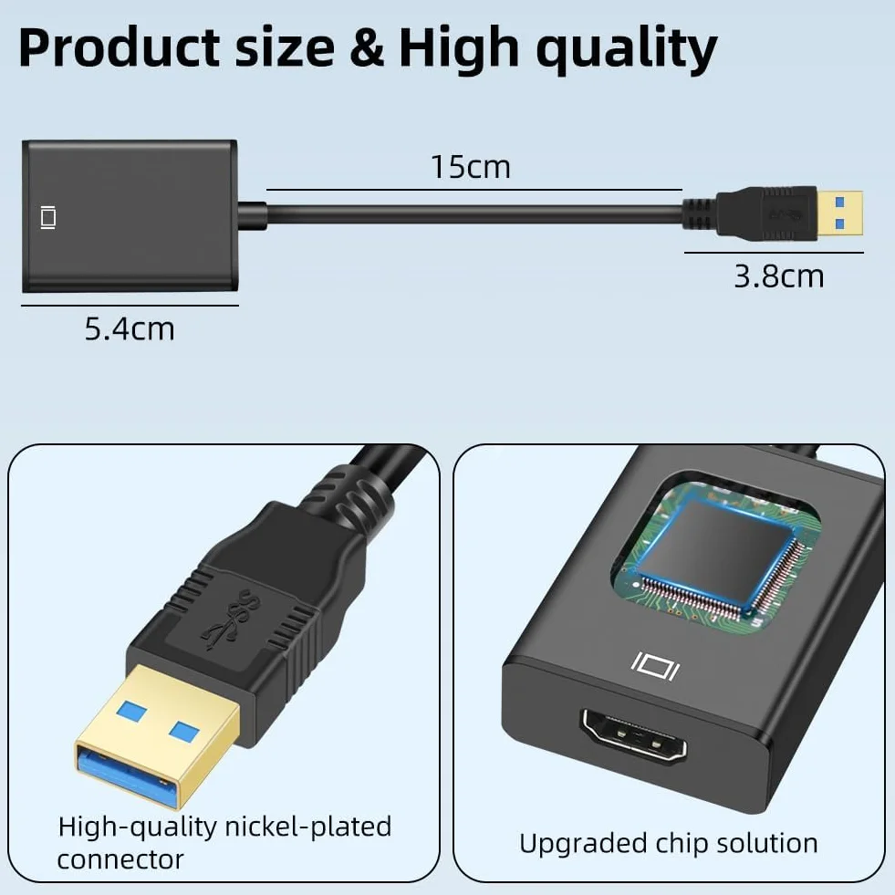AXFEE Adaptateur USB 3.0 vers HDMI 1080P Full HD Vidéo Audio Convertisseur pour PC TV