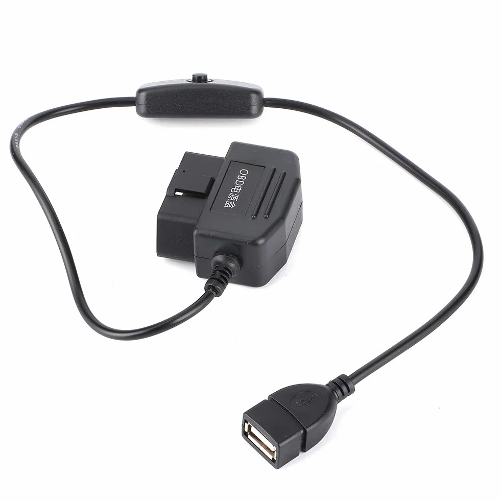 18.7 calowy kabel zasilajÄ…cy On-Board DiagnosticsII kabel zasilajÄ…cy On-Board Diagnostics2 na USB Dash Cam zestaw okablowania 16 zÅ‚Ä…cze pinowe do wideorejestrator samochodowy GPS kamera samochodowa