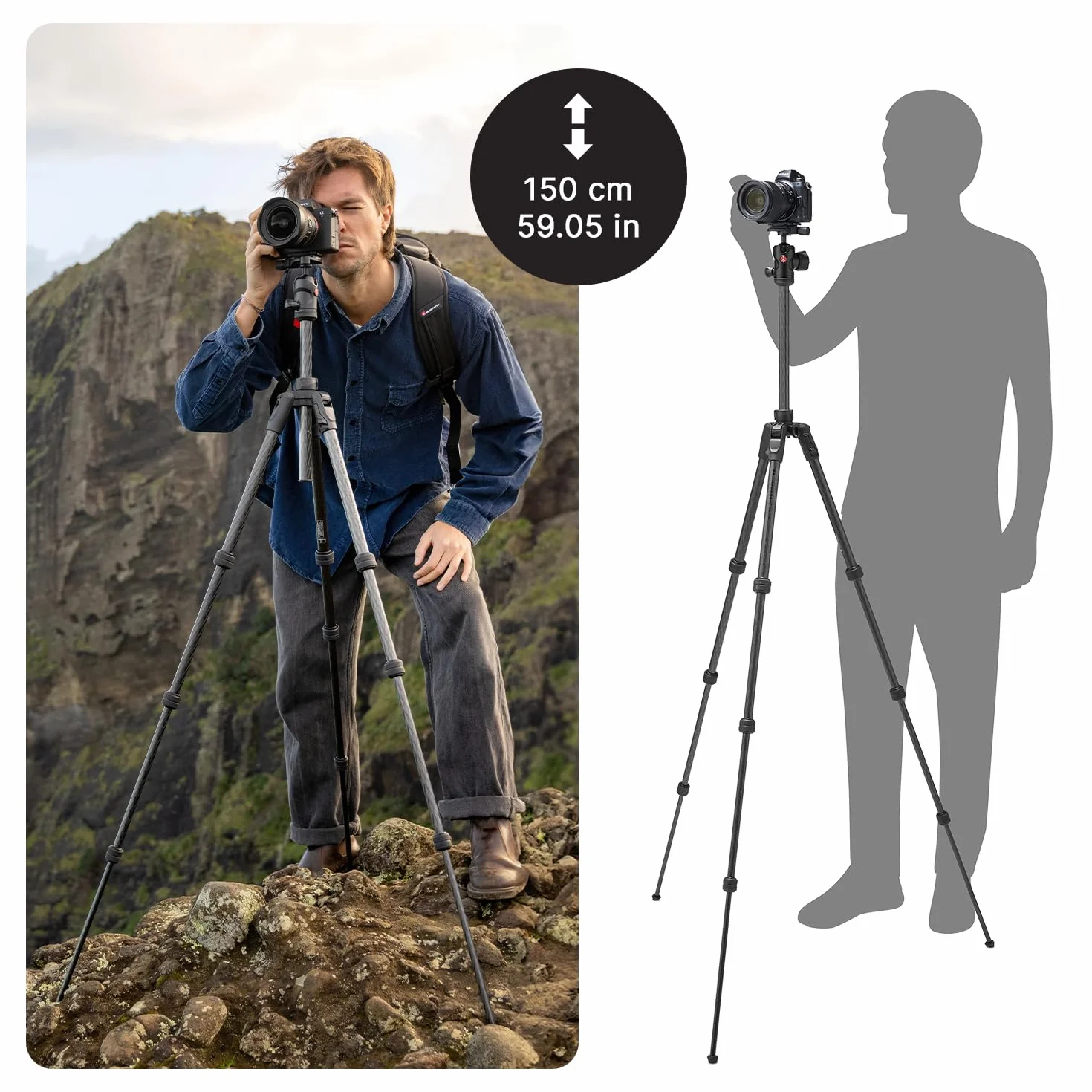 MANFROTTO Kit Befree Advanced AS Carbone bagues de Serrage