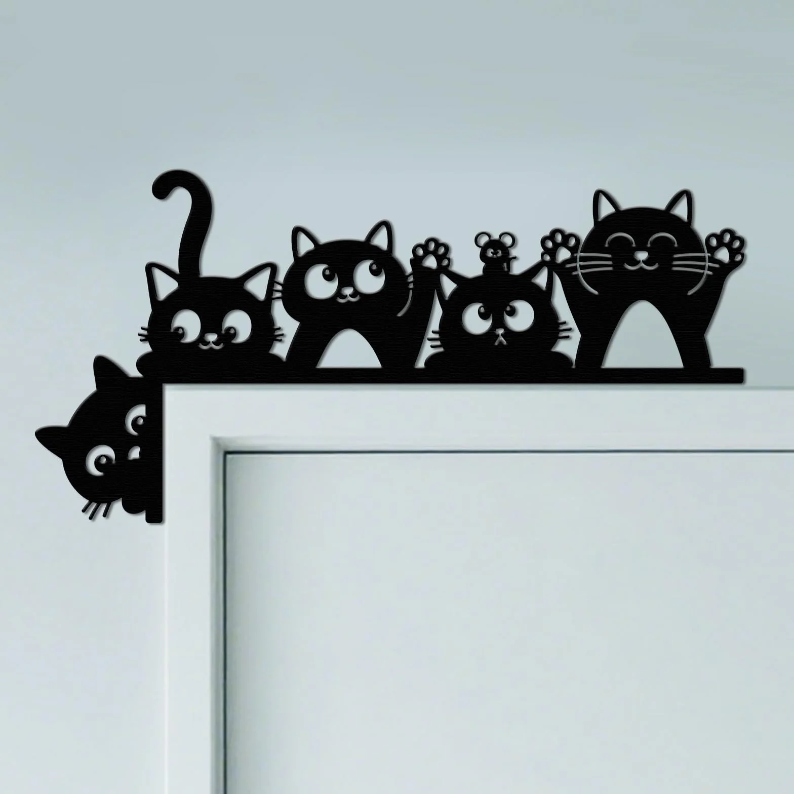 CUTHOLLOW Cadre de Porte en Métal Noir, Décoration Murale Originale pour Chambre d'enfant