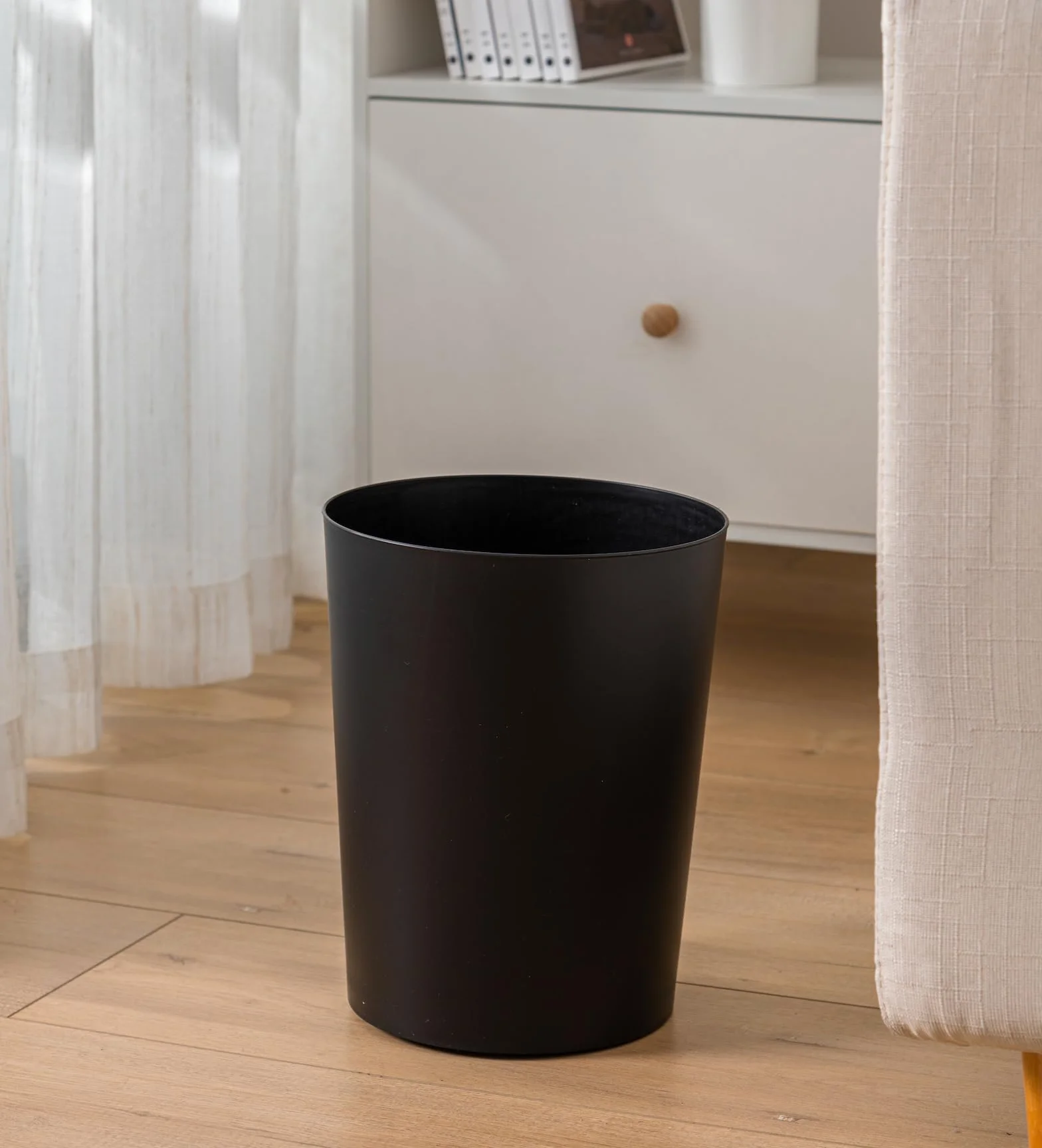 Cetomo Poubelle en Plastique 7.2L Corbeille à Papiers Empilable Noir 3 Pièces