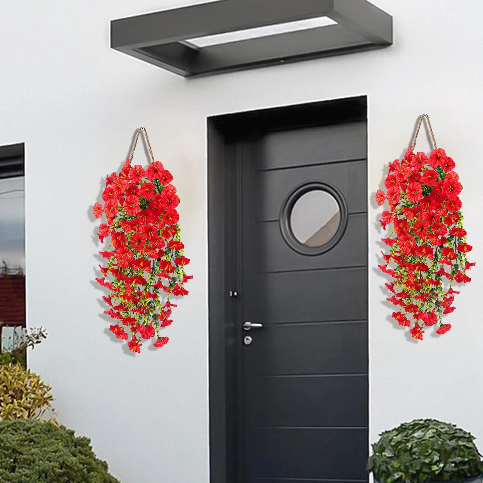 Fleurs artificielles d'extérieur 75 cm suspendues résistantes aux UV
