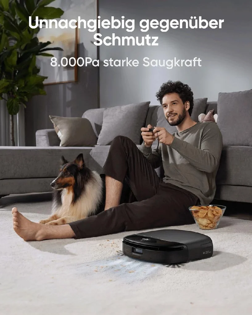 eufy Robot Aspirateur S1 Pro, 8 000 Pa, Cartographie Multi-étages, Lavage des Bords