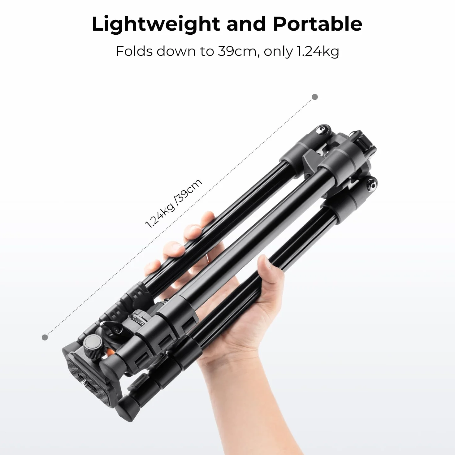 K&F Concept Statyw do aparatu 163 cm, lekki aluminiowy statyw podróżny na zewnątrz z głowicą kulową nośność 20 kg/44 funty, uchwyt na telefon, do aparatów DSLR K234A0+BH-28L
