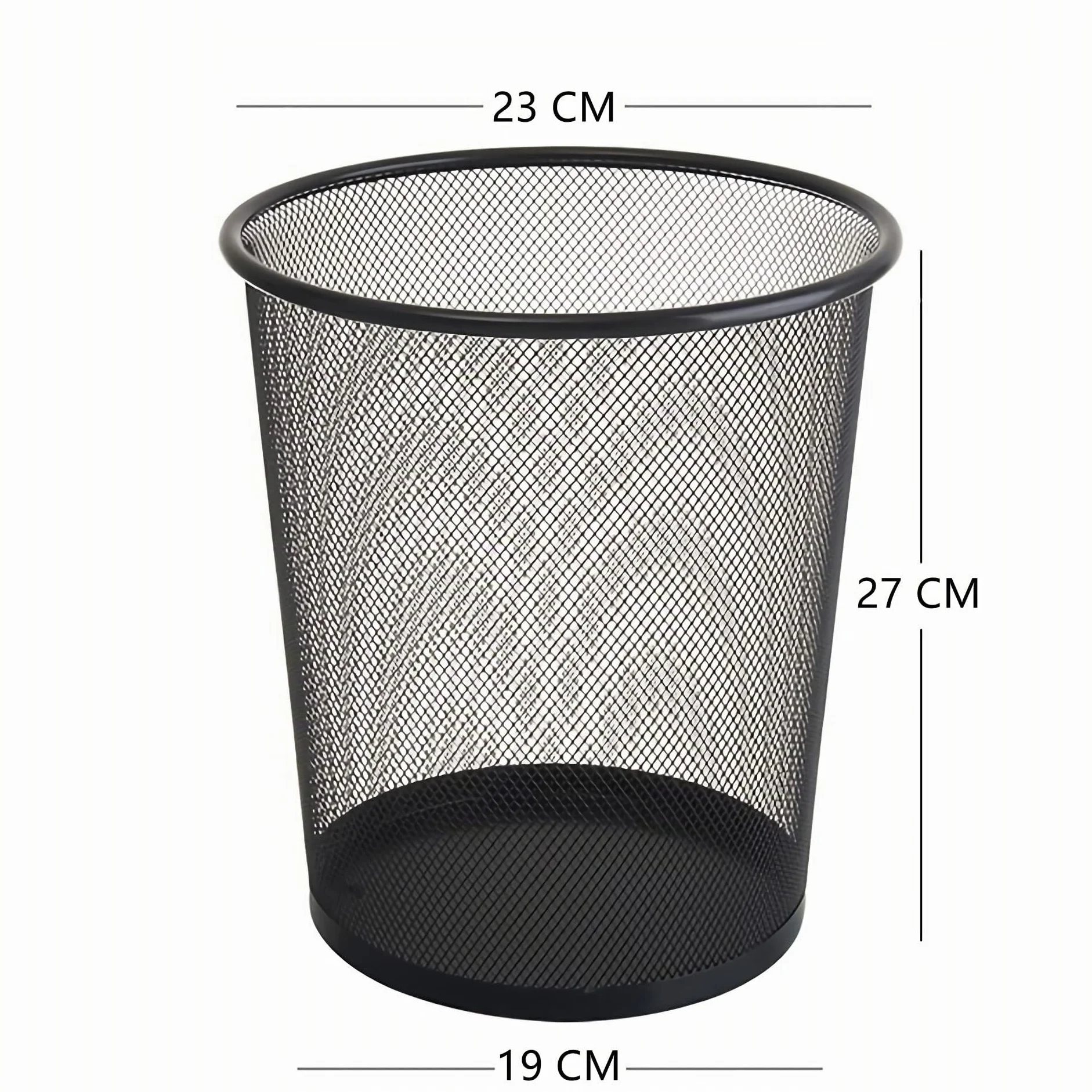 Tebery Lot de 4 Métal Corbeille à Papier 12L Circulaire Maille