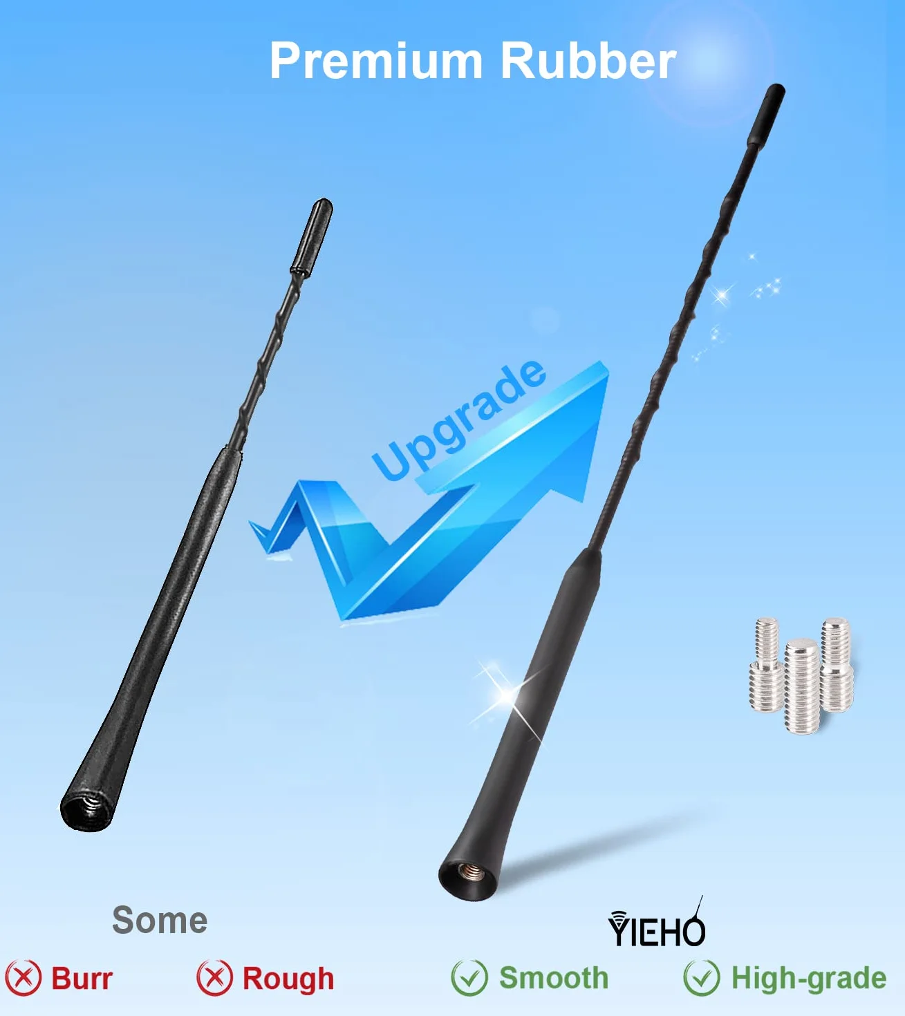YIEHO Uniwersalna potężna antena samochodowa - odbiornik FM Dab, wzmocniony, do dachu, 28 CM - kompatybilny ze wszystkimi modelami