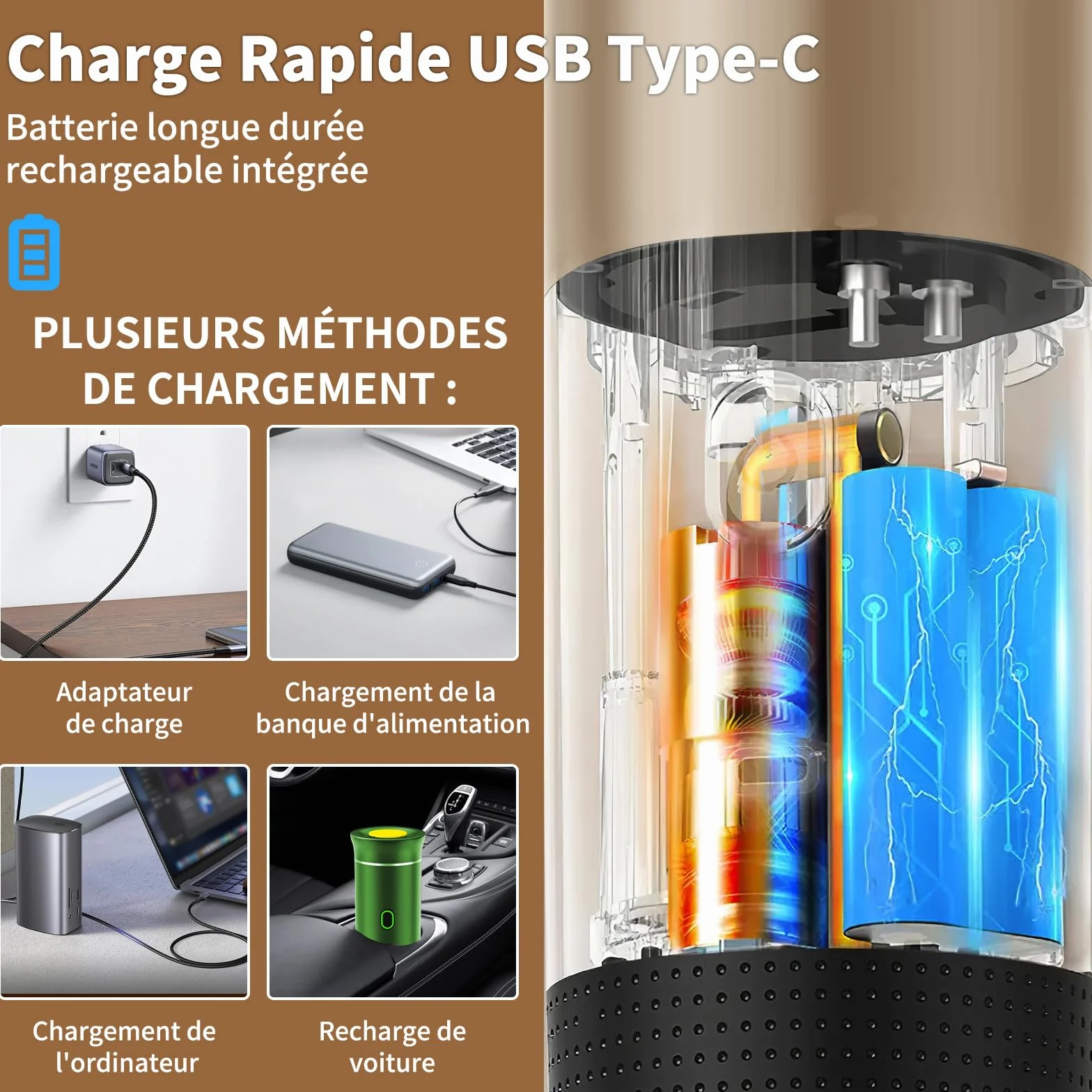Machine a Cafe Portable avec Support,Cafetière Portable 3 en 1,Affichage Intelligent Machine a Cafe Compatible avec Cup et Café Moulu (Marron)
