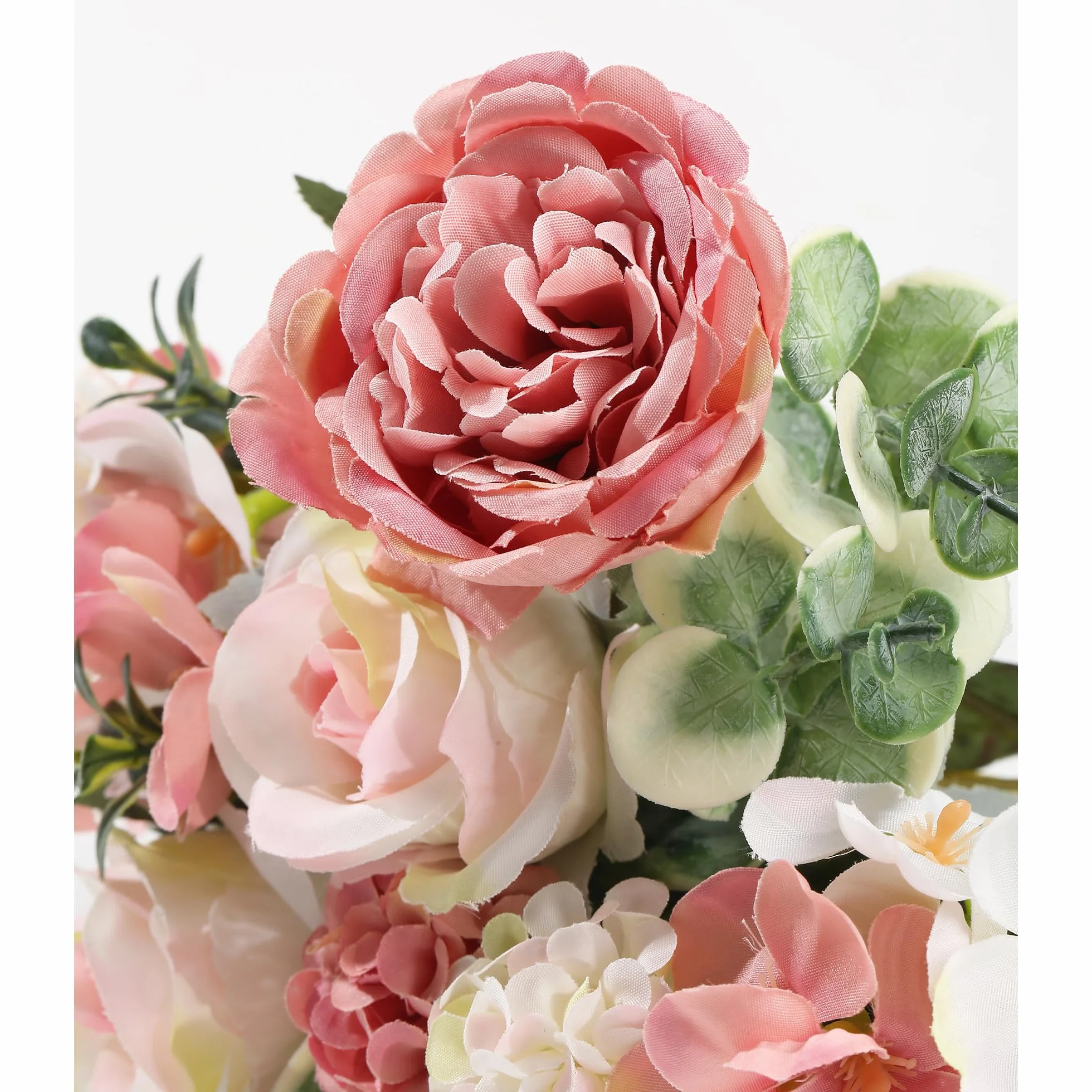 Bouquets Fleurs Artificielles en Soie Pivoine Hortensia pour Mariage Décoration (Rose)