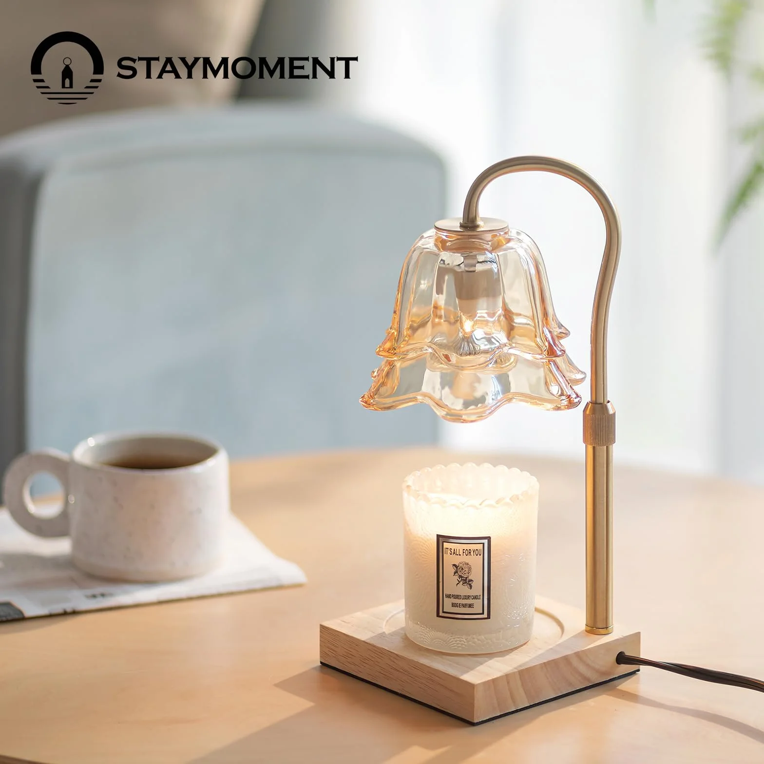 Chauffe-bougie Lampe : Lampe Chauffe-bougie Lampe chauffante électrique pour bougies parfumées Lampe à bougies électrique Cadeaux pour femmes Meilleure amie Maman Lampe chauffante pour