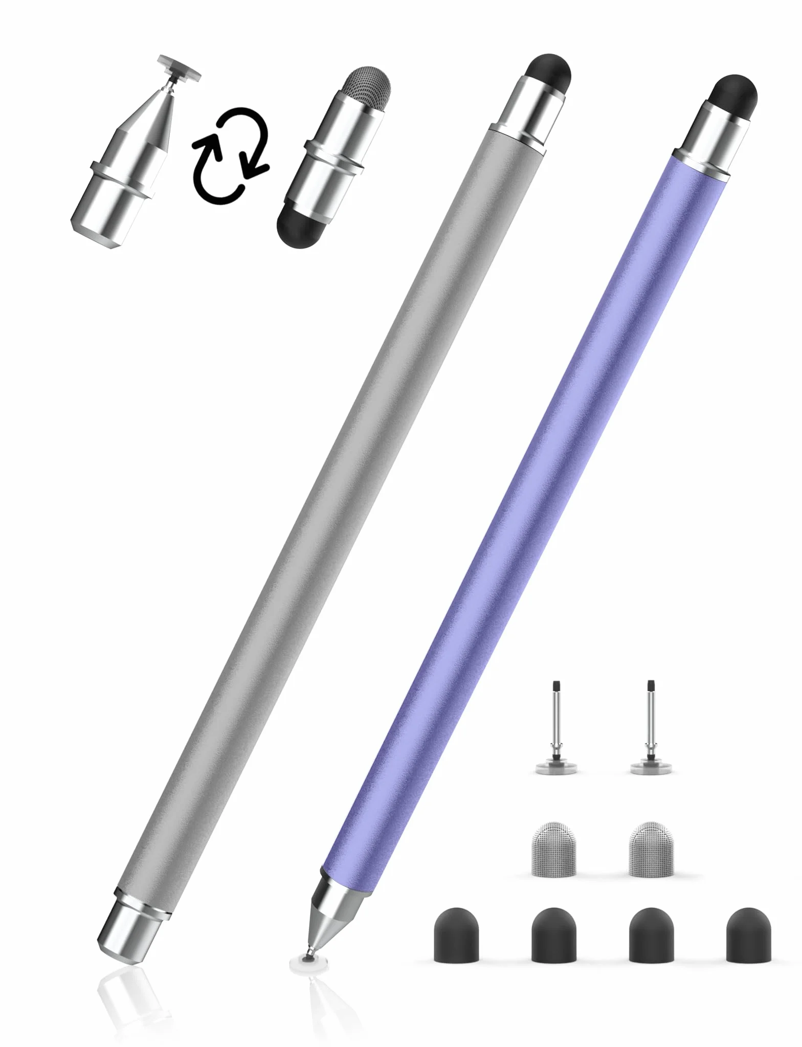 Rysik do tabletu MEKO 3 w 1 magnetyczny rysik do ekranu dotykovego, rysik z włóknem gumowym Disc Stylus dotykowy do wszystkich tabletów/telefonów komórkowych takich jak iPhone/iPad/Switch/Mini/iWatch