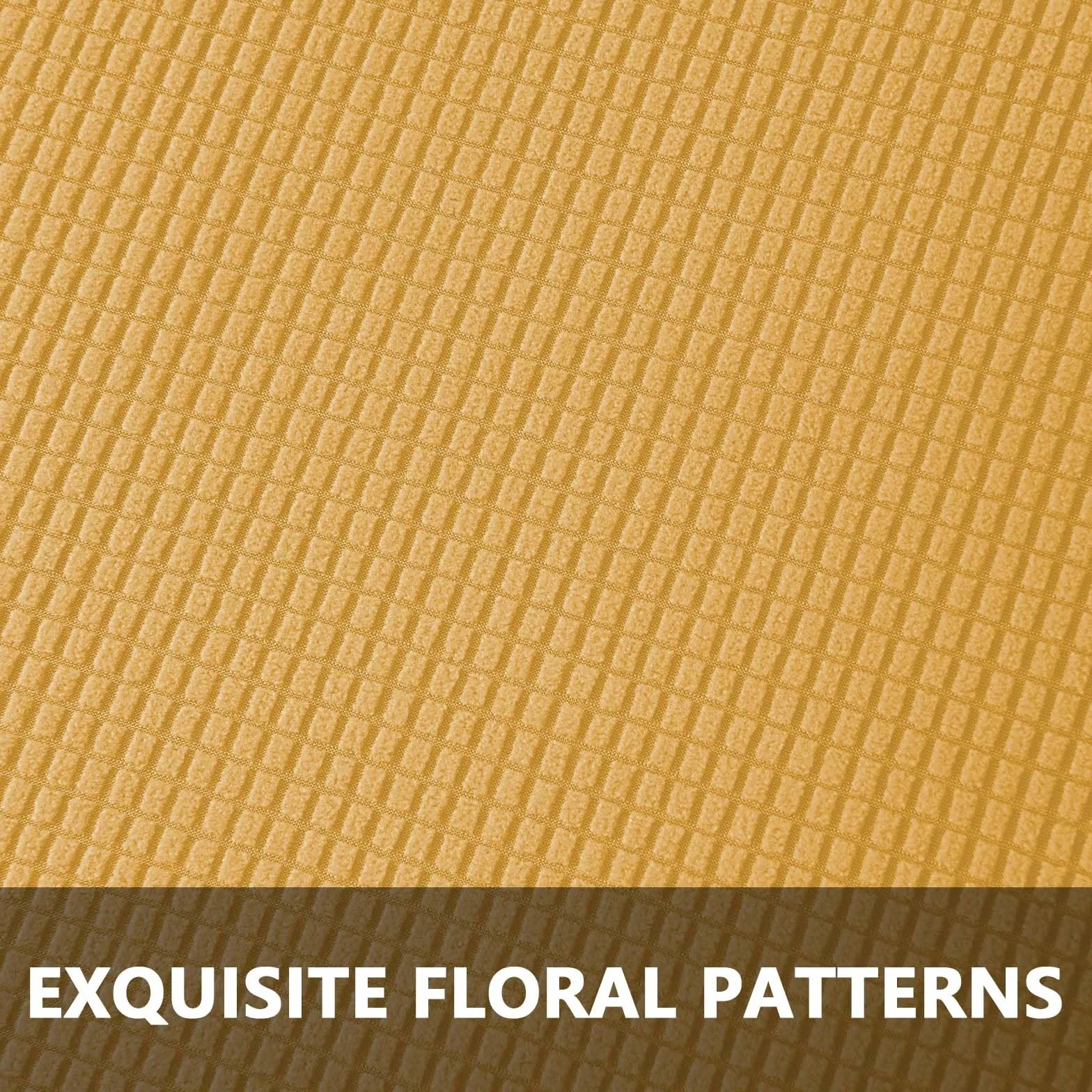 Housse de Pouf Ottomane carré Extensible Doux XXL avec Fond élastique 55x55 cm Or