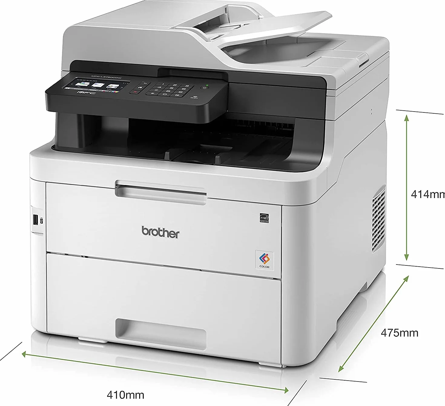 Brother MFC-3750CDW Imprimante Multifonction Laser Couleur LED Fax WiFi Recto-Verso Blanc