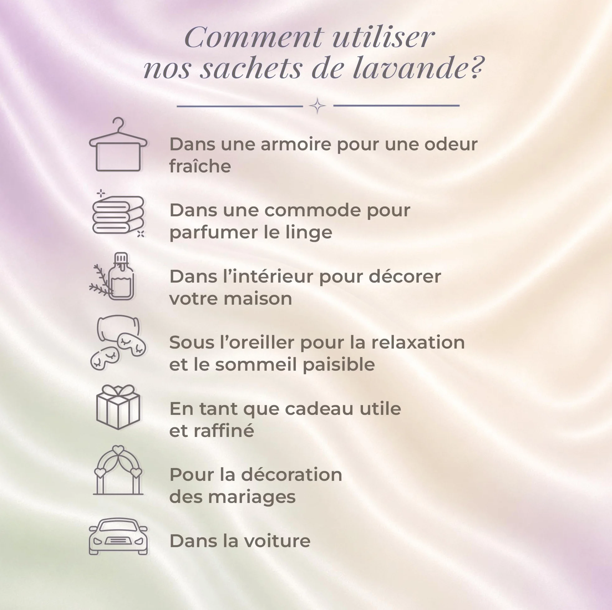 Sachets de Lavande en Satin Lavande Française de Provence Anti-Mites Naturel Coffret Cadeau 16 Sachets