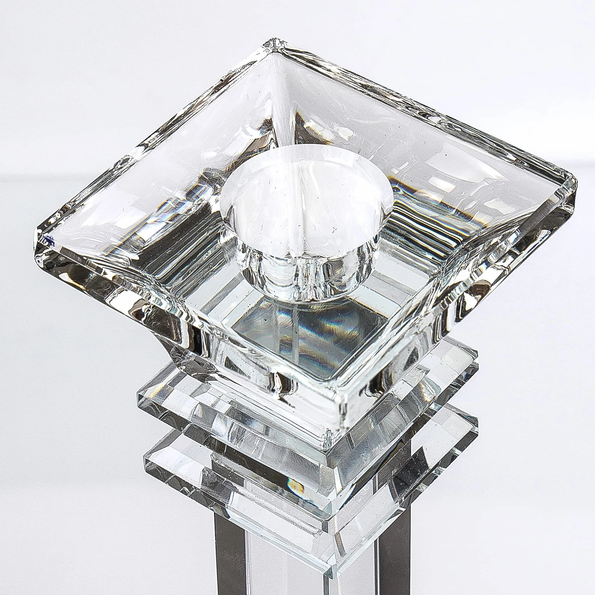 Lot de 2 bougeoirs en Cristal de 30 cm de Haut – Décoration d'intérieur Ultra élégante et Moderne