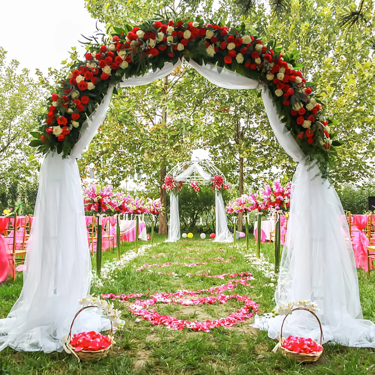 Ghope Rideau Arche de Mariage 150 x 600cm Voile Tulle Transparent Romantique Décoration Cérémonie