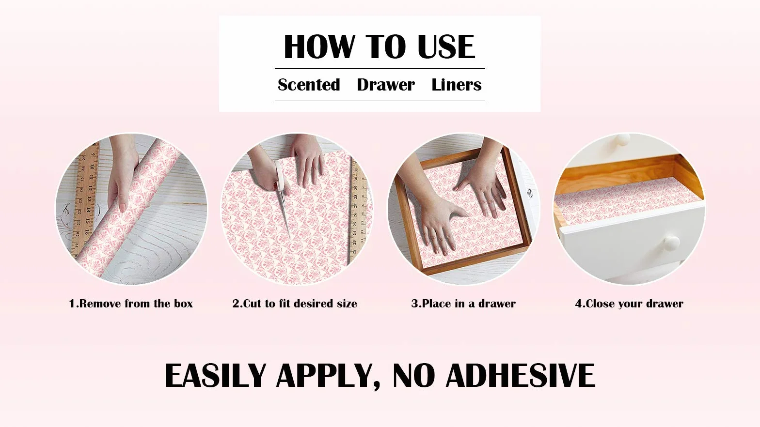 LA BELLEFÉE Papier Parfumé Tiroirs Tapis d'Armoire à Linge Bois de Santal Rose