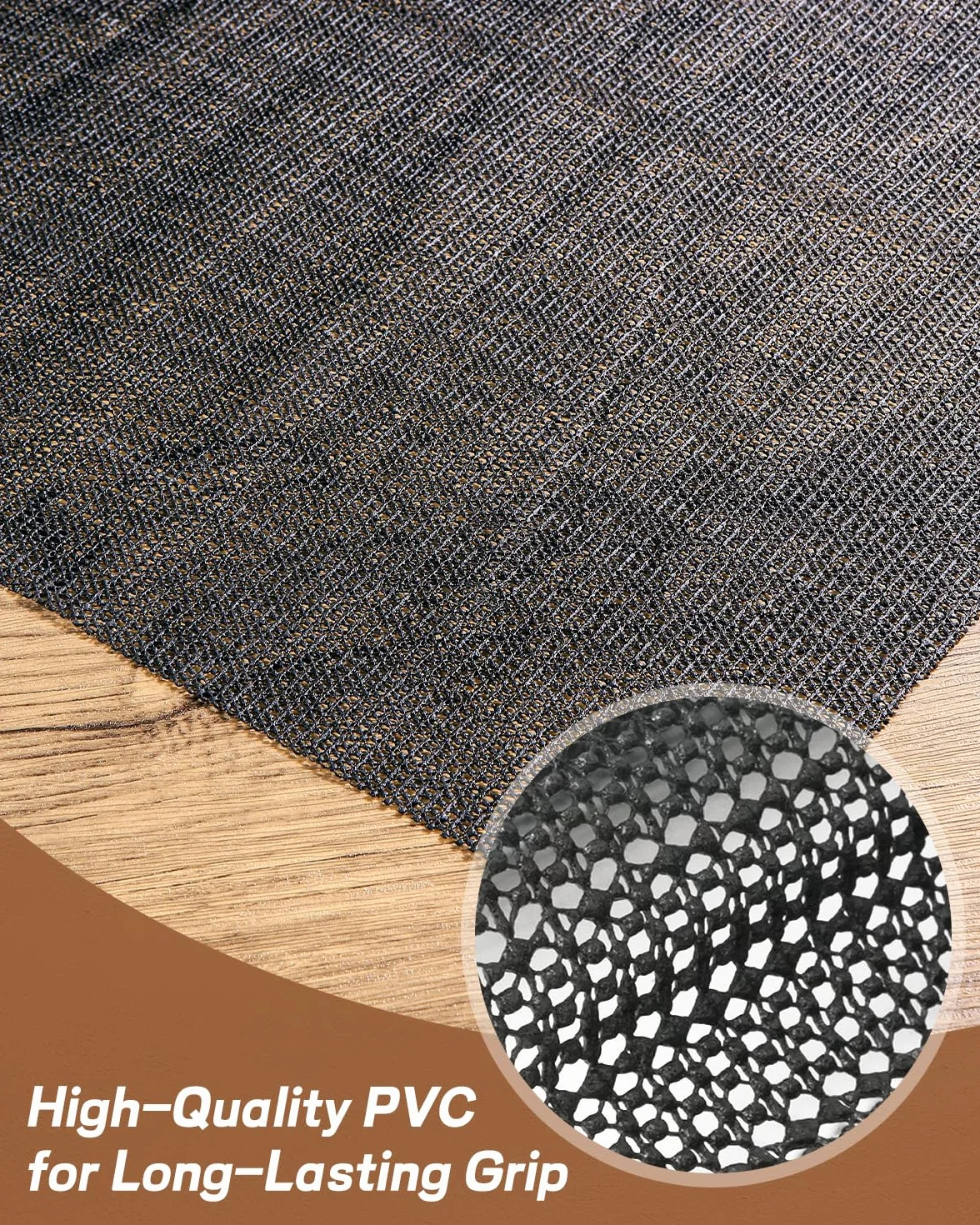 VABNEER Tapis Antiderapant 60x100cm pour Tiroirs Étagères Plateau Ustensiles de Table Noir