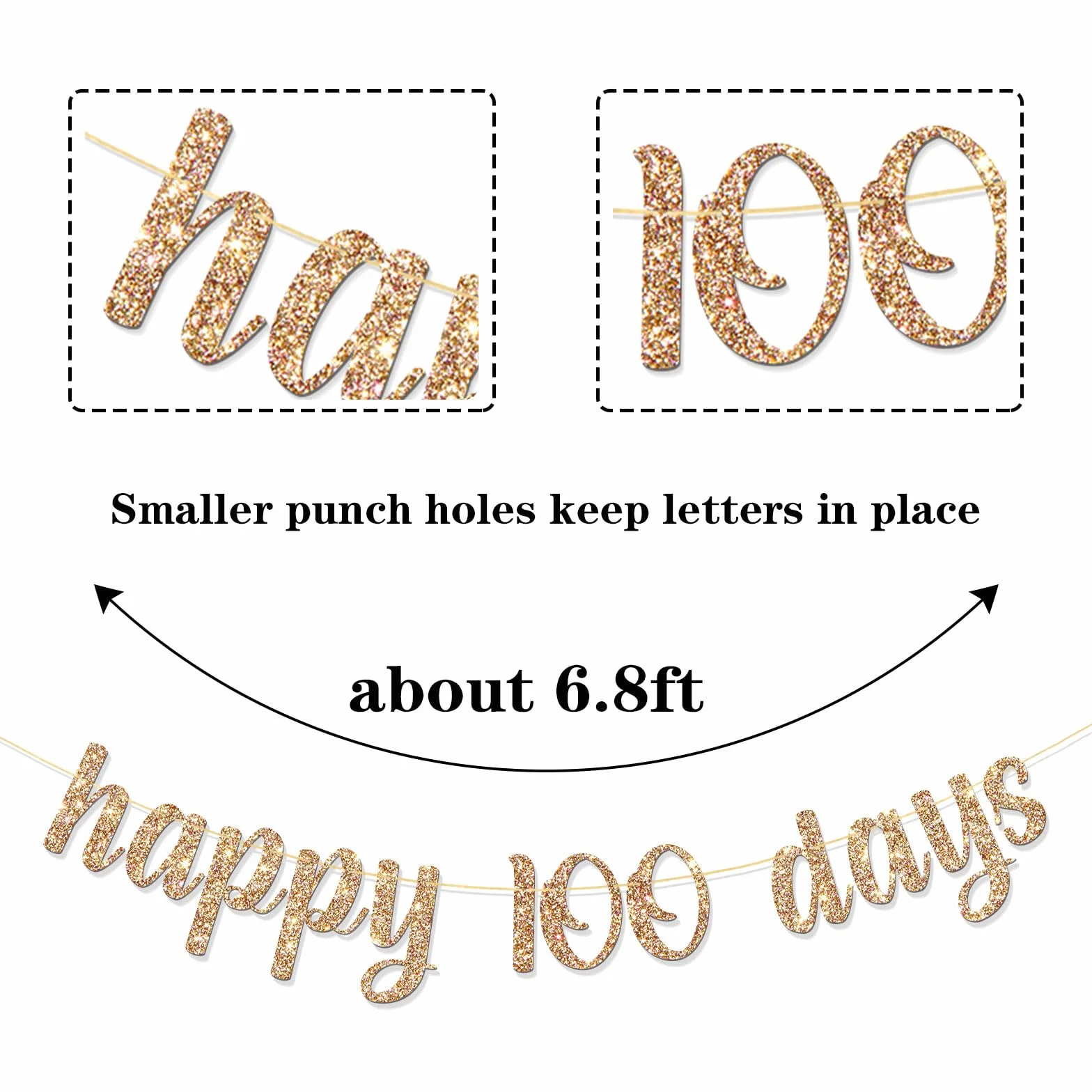 Guirlande Happy 100 Days Bébé – Décoration Fête Prénatale Anniversaire Cent Jours