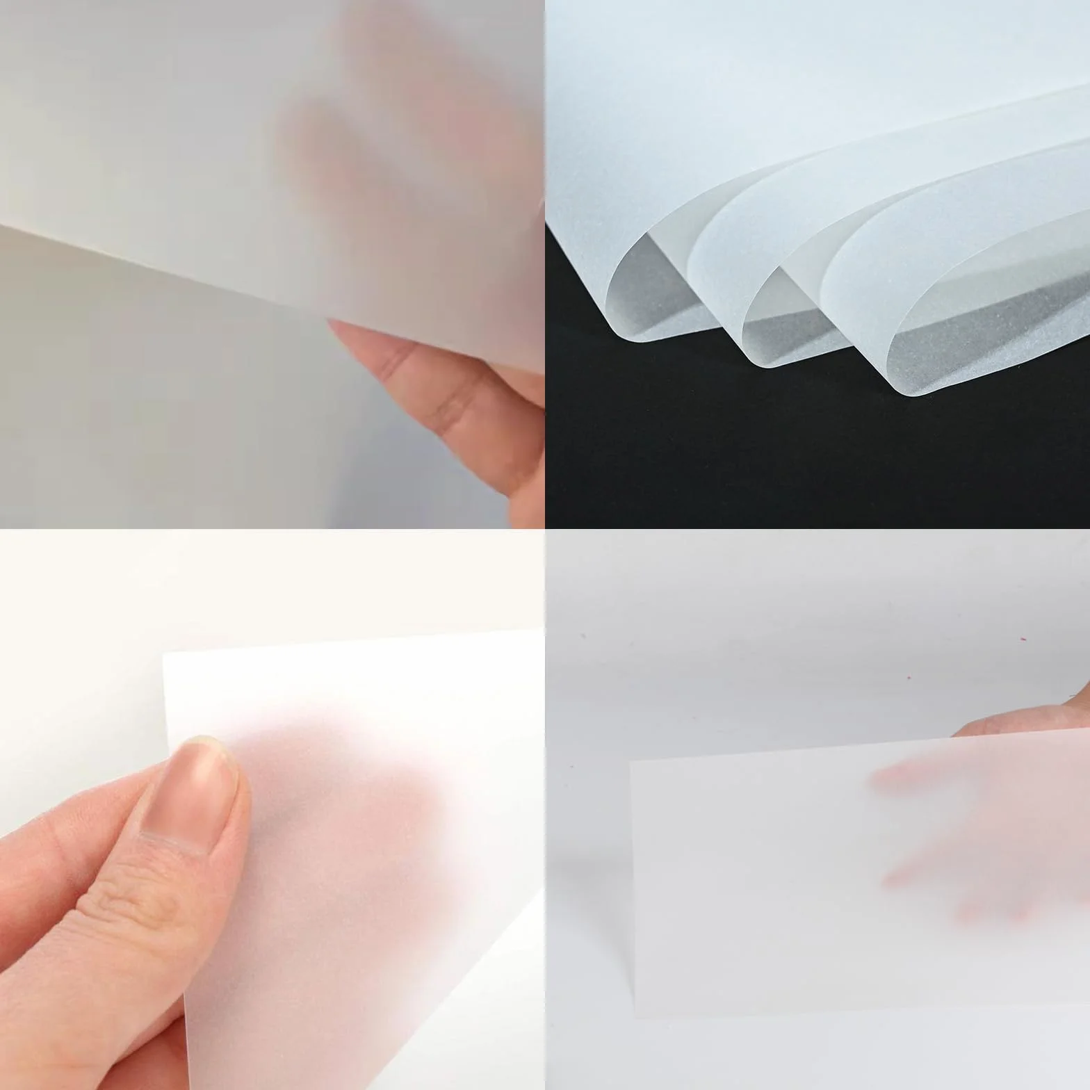 Papier Calque 130 g/m² DIN A4 50 Feuilles Blanc Transparent pour Dessin Patron Couture