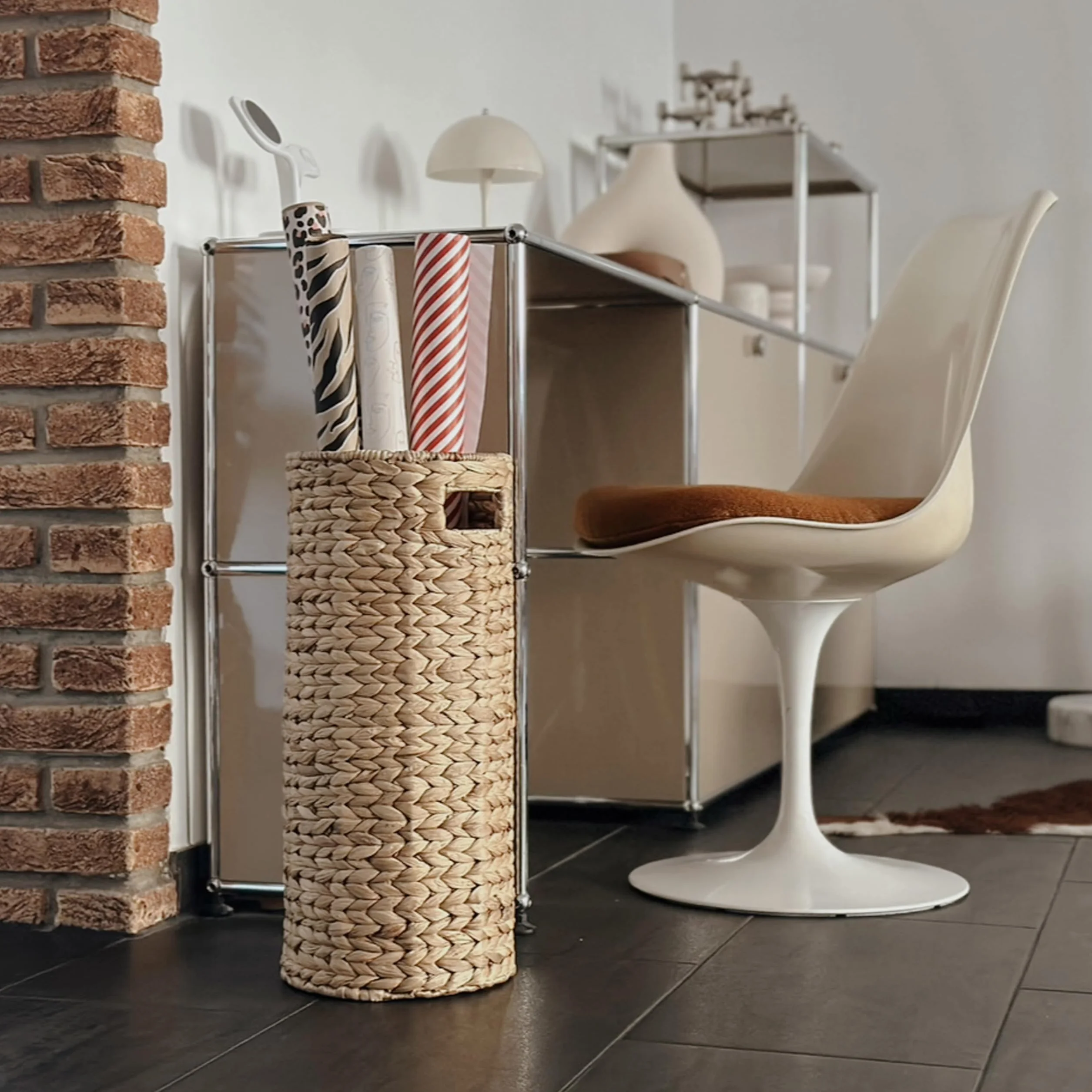 Decorasian Porte-parapluie en imitation rotin Ø 22 cm H 50 cm Naturel