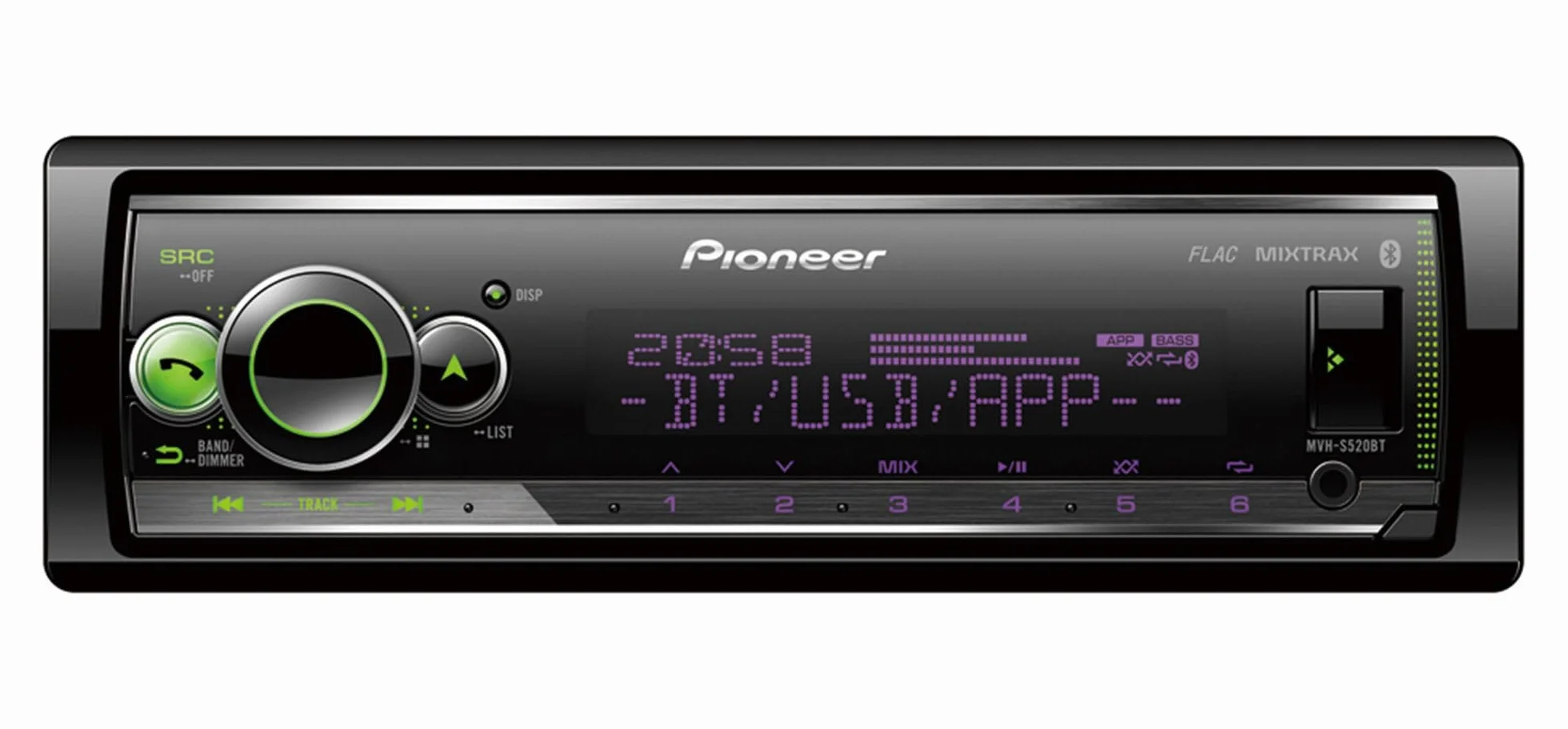 Pioneer MVH-S520BT Radio, Czarny, ‎8 x 17.8 x 5 cm; 879.97 g