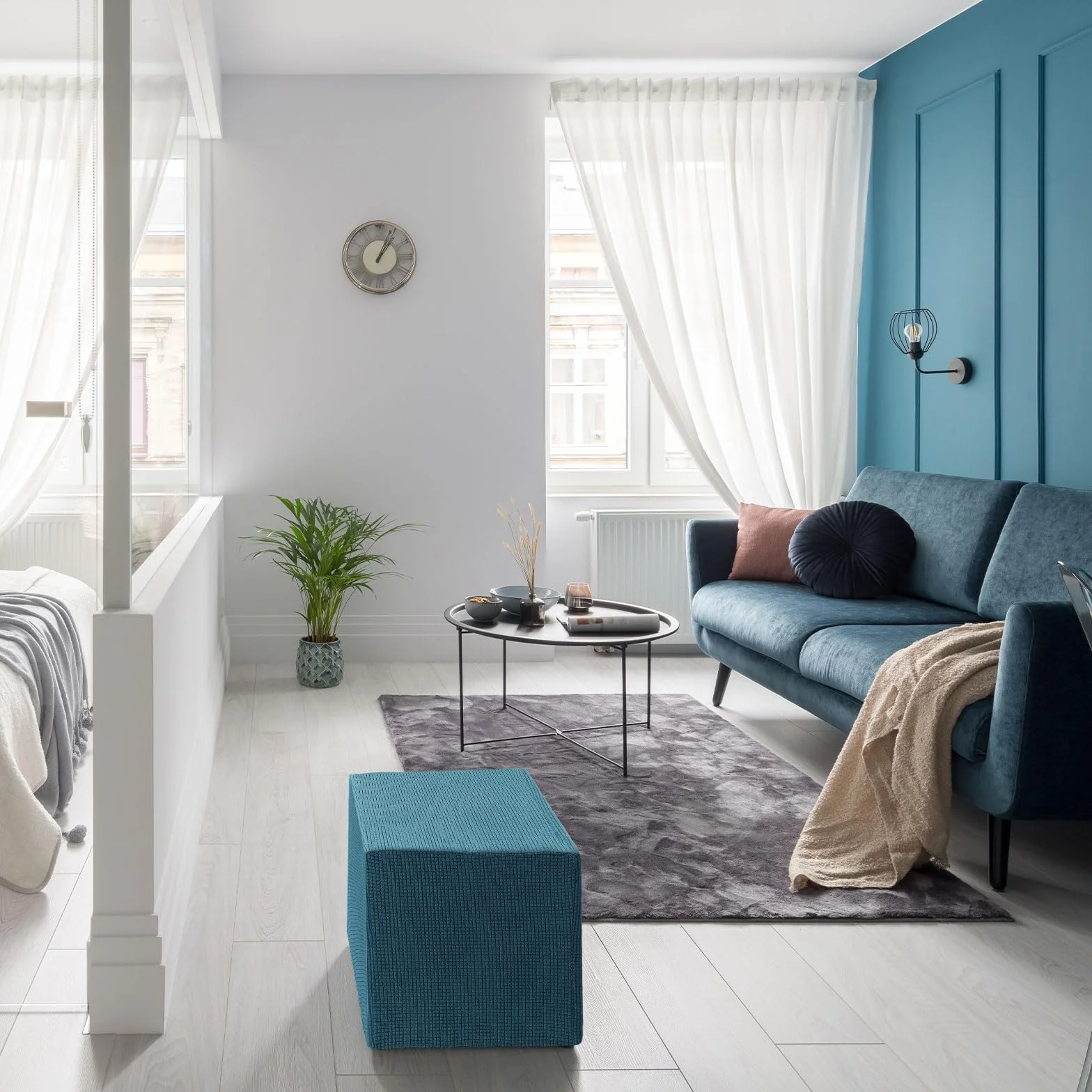 Sourcing Map Housse de pouf carré extensible lavable 45,7 x 45,7 x 45,7 cm Marron clair