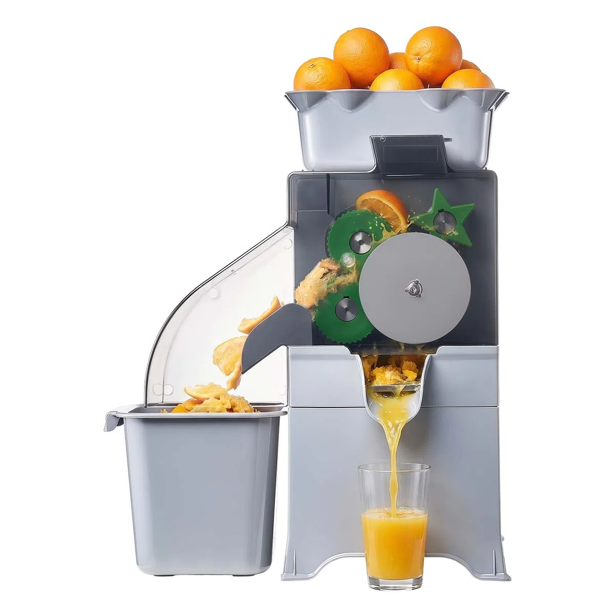 VEVOR Presse Agrumes Professionnel Extracteur de Jus Électrique 100 W, Pour Bar à Jus Restaurant Supermarché, Presse Orange Commerciale à Rendement Élevé, Avec Bac à Écorces et Couvercle en PC