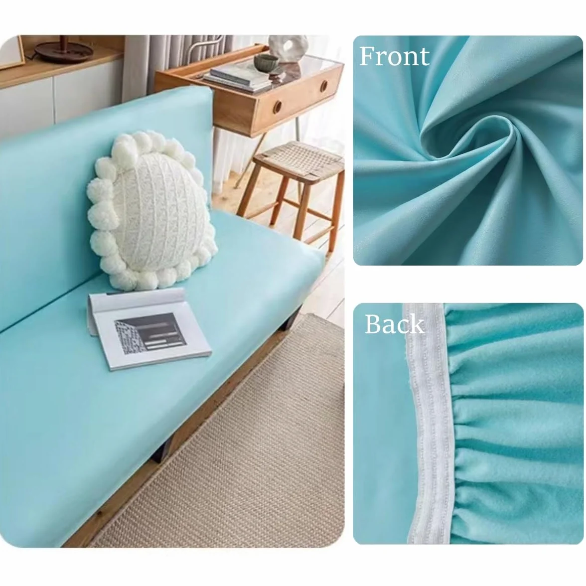 Housse Canapé Clic Clac Haute Élasticité 2/3 Places Imperméable Antidérapante Futon Protecteur Rouge 150-190cm