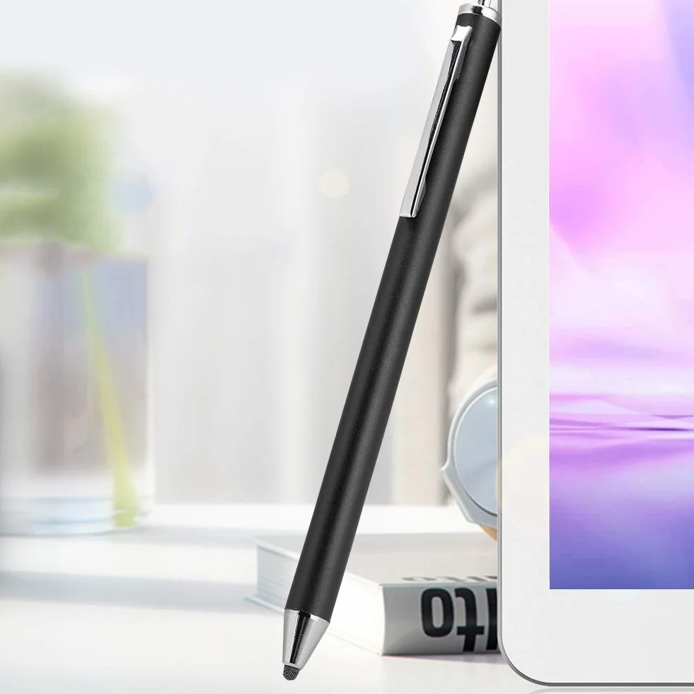 Rysik z główką materiałową, Uniwersalny Rysik do Ekranu Dotykowego do Smartfonów i Tabletów, do Samsunga, do IPada, do OPPO, do Huawei Mate, do Serii NOVA (Czarny)
