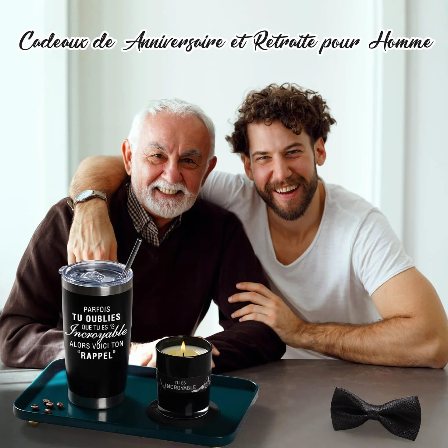 Coffret Cadeau pour Homme de Luxe avec Bougie Parfumée,Tasse,Cadeaux de Saint Valentin/Fête des Pères/Anniversaire/d'anniversaire/Retraite,Cadeau Merci pour Papa,Mari,Petit ami,Frère,Ami,Collègue