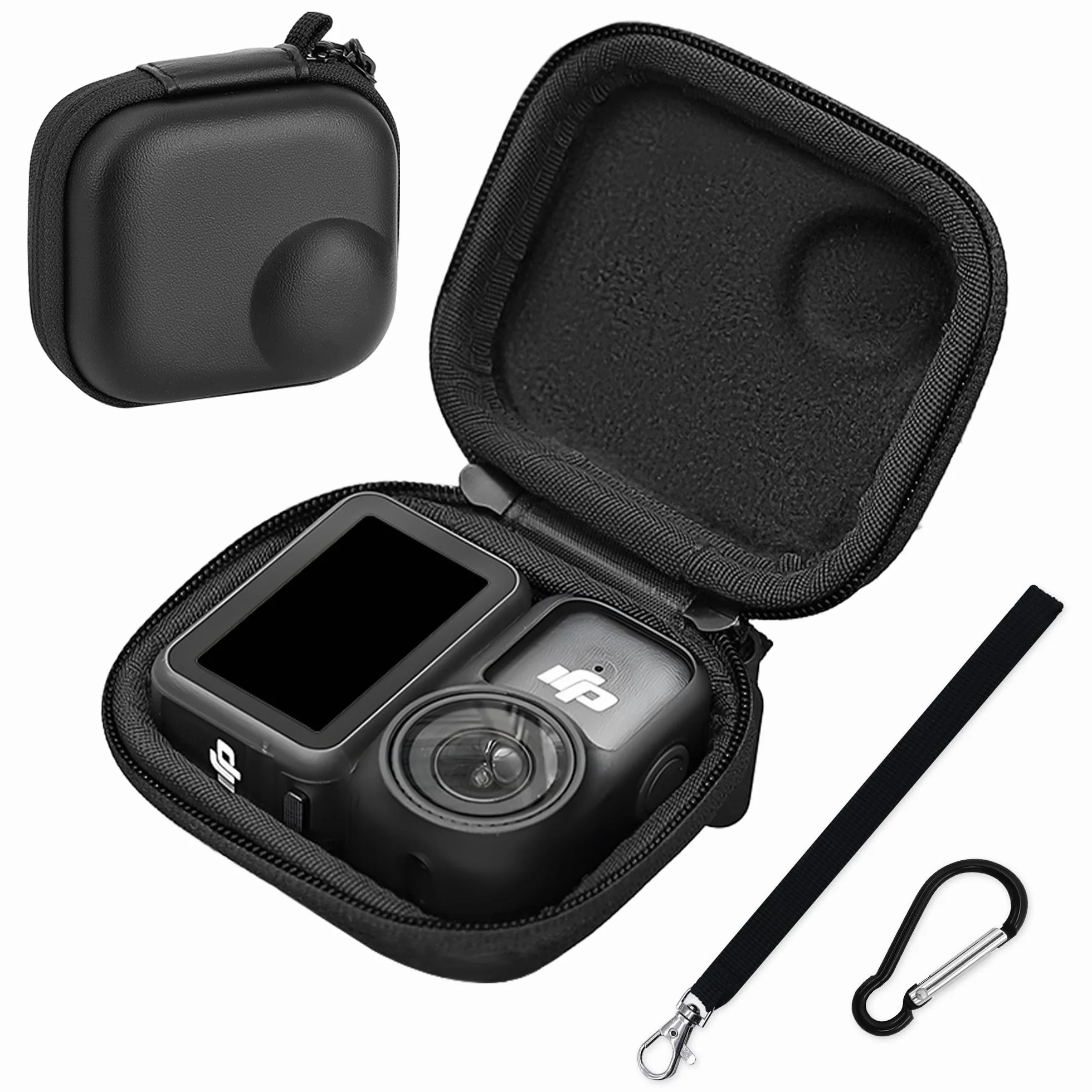 Osmo Nano Etui Transportowe - Przenośna Torba Podróżna z Twardą Powłoką PU do DJI Osmo Nano Przechowywania Akcesoriów Kamery Pokrowiec Ochronny z Karabińczykiem