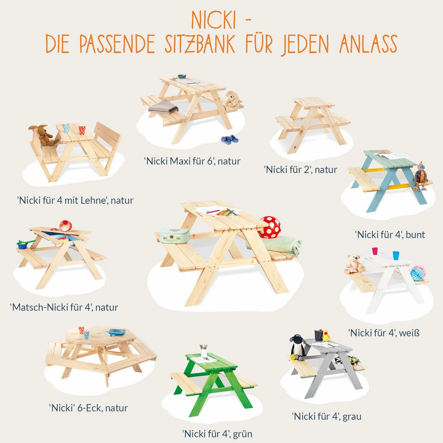 Pinolino Table et Chaises Enfant Nicki Jouet en Bois