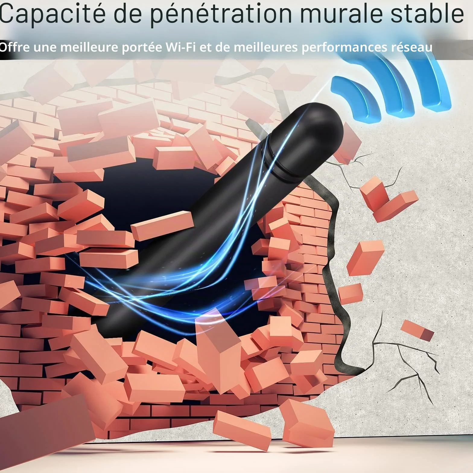 Bingfu Antenne WiFi Bi-Bande 2.4GHz 5GHz 5.8GHz 3dBi MIMO RP-SMA Mâle Omnidirectionnelle pour Caméra Sécurité Routeur WiFi, 2 Paquets