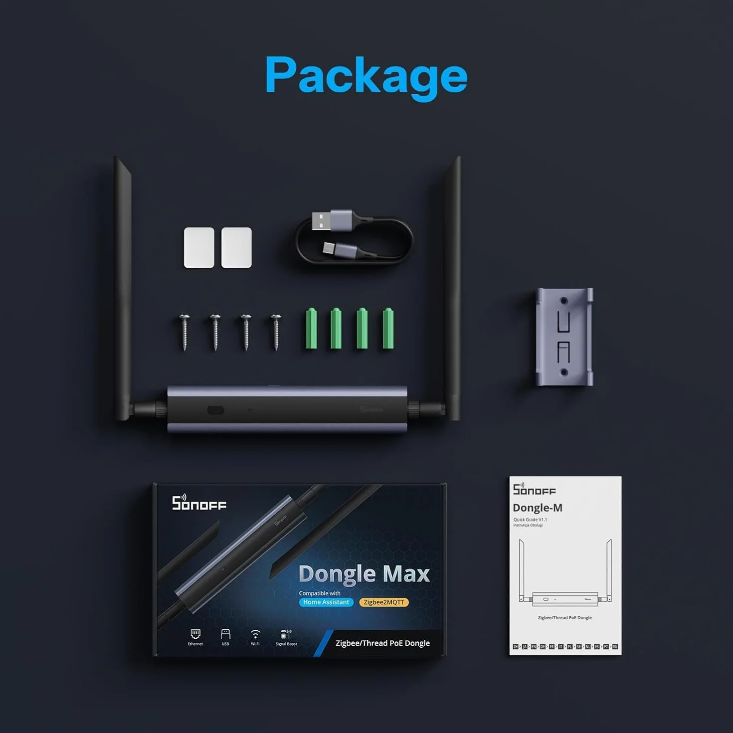 Zigbee/Thread PoE Dongle Dongle Max, obsługuje połączenia Ethernet, Wi-Fi i USB, bramka Zigbee z EFR32MG24&EFR32D0, USB Stick do Home Assistant lub Zigbee2MQTT