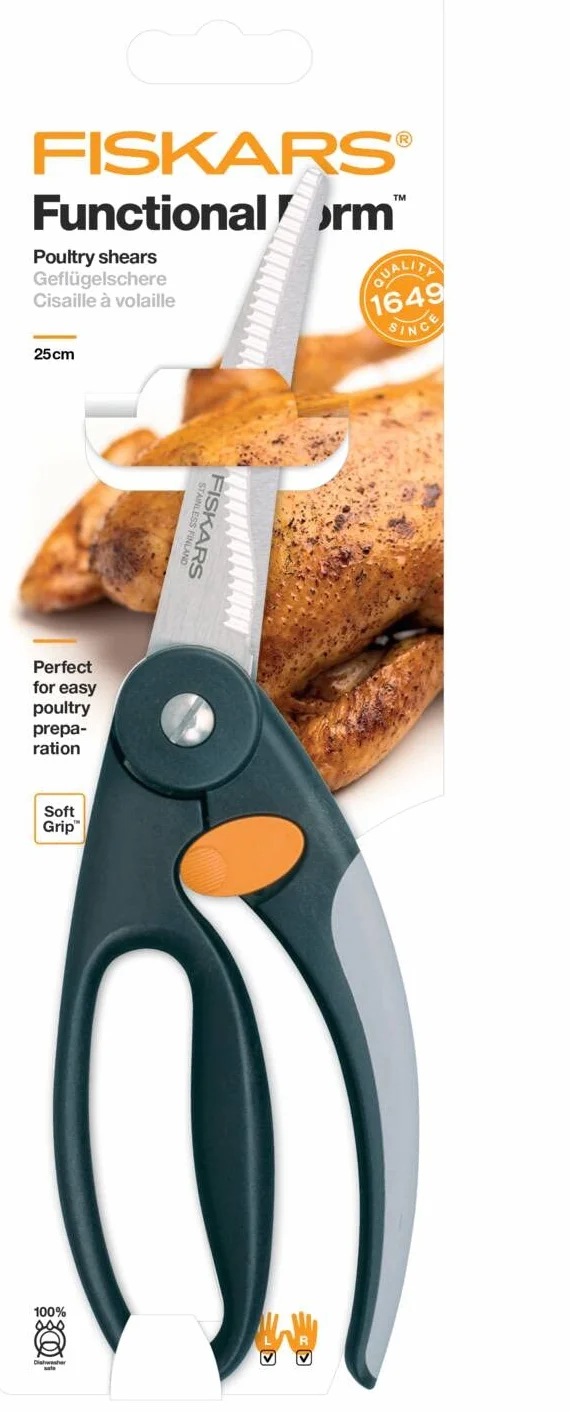 Fiskars Cisaille à volaille 25 cm Acier Plastique Noir Gris Orange