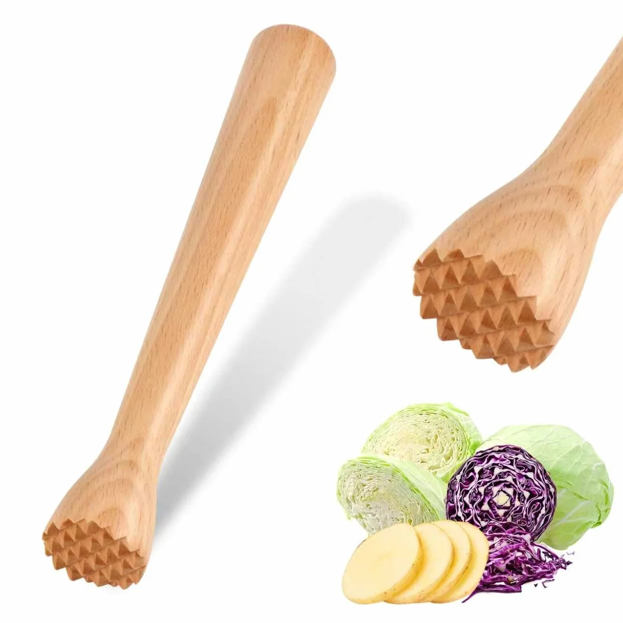 Pilon de Bar en Bois, Broyeur à Cocktail pour Menthe et Boissons aux Fruits