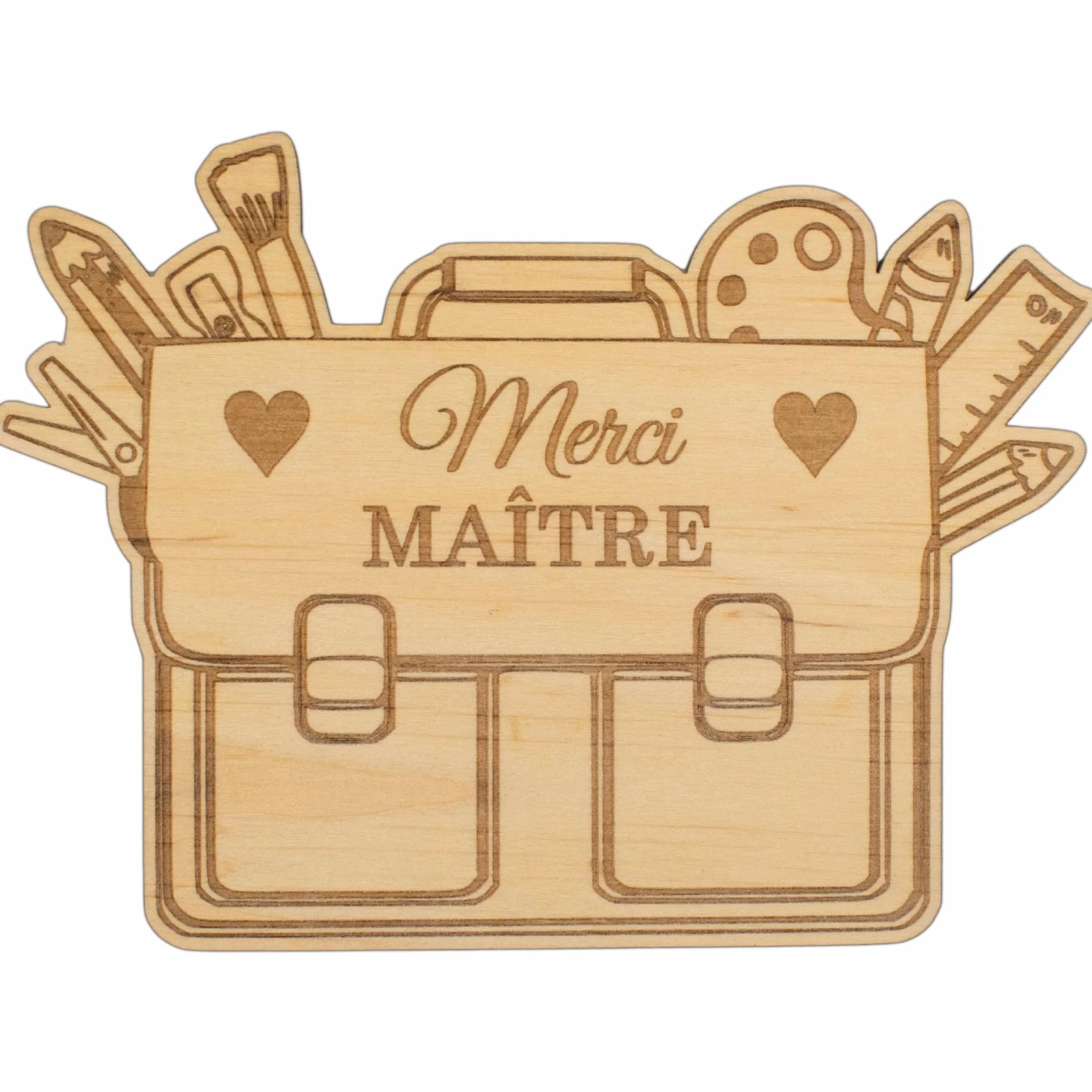 Magnet Maître Merci - Cadeau Fin d'année Scolaire Enseignant - Marque Page Professeur Retraite
