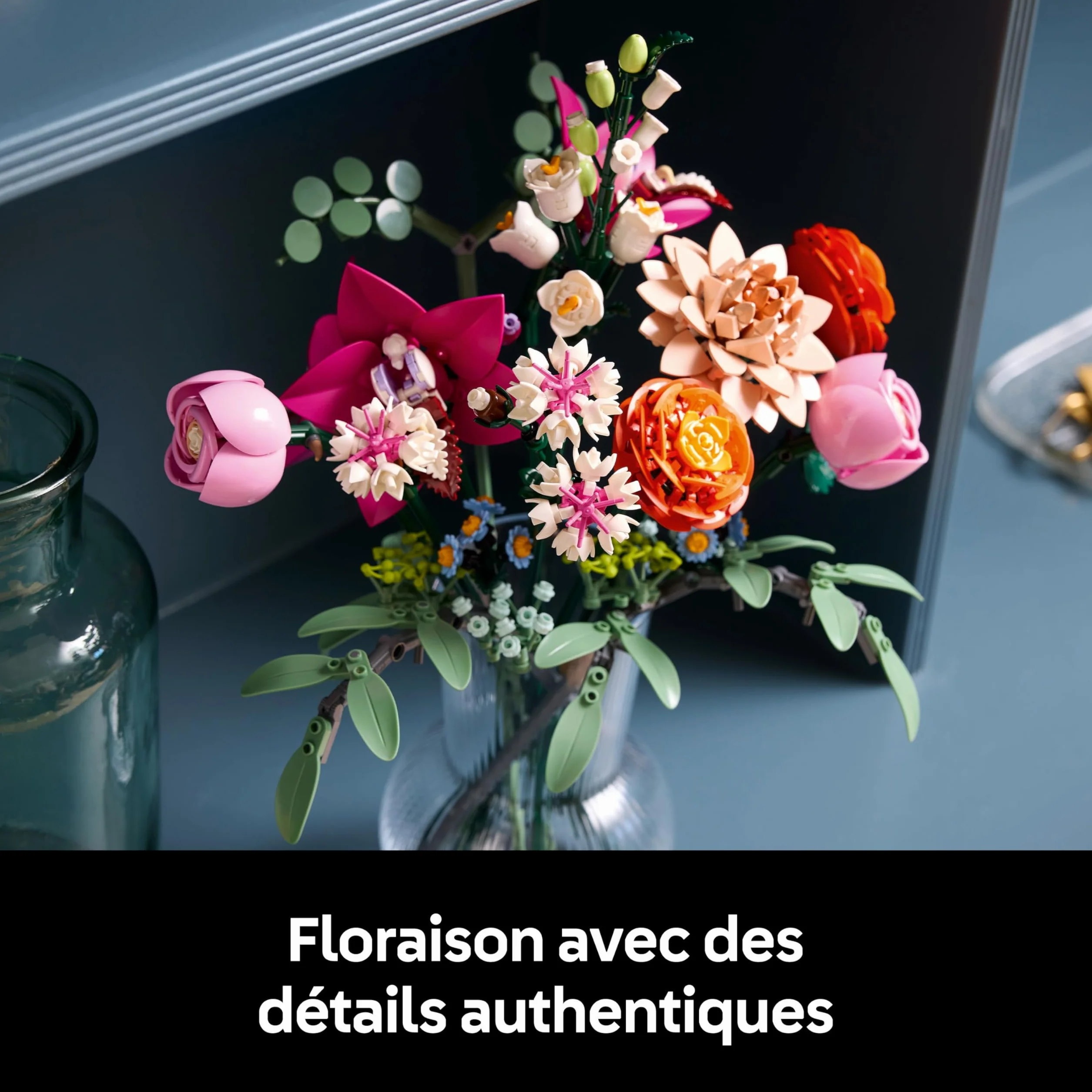LEGO Botanicals 10342 Le Joli Bouquet de Fleurs Roses Set de Construction pour Adulte Plantes Artificielles Décoration Intérieure